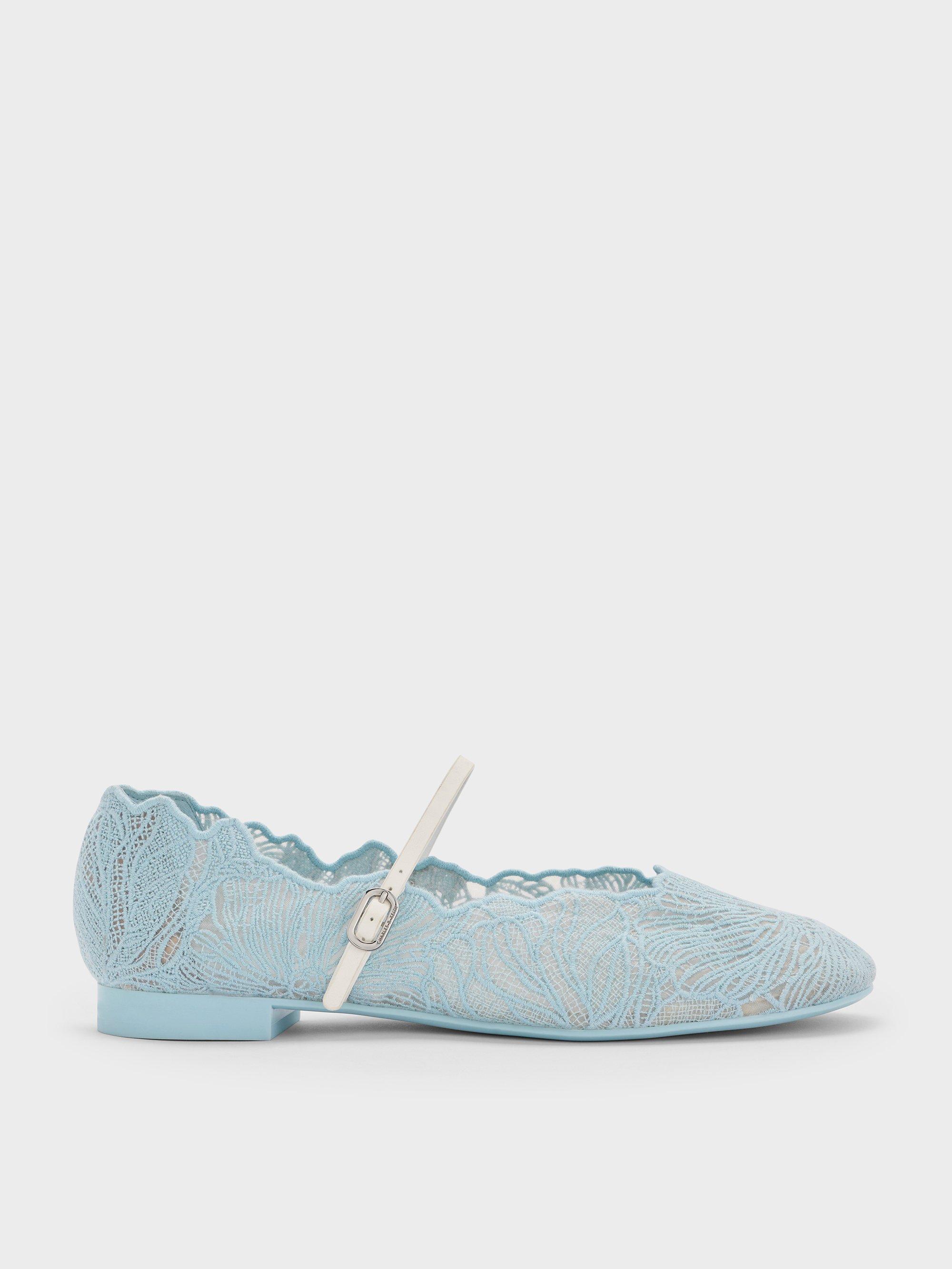 ★CHARLES&KEITH Meja Crochet Floral Mary Jane Flats/送料込 ☆CHARLES&KEITH Meja Crochet Floral Mary Jane Flats/送料込