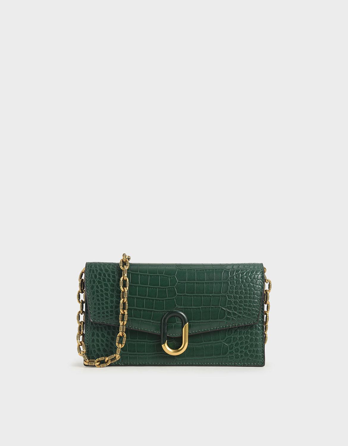 charles & keith croc effect small wallet