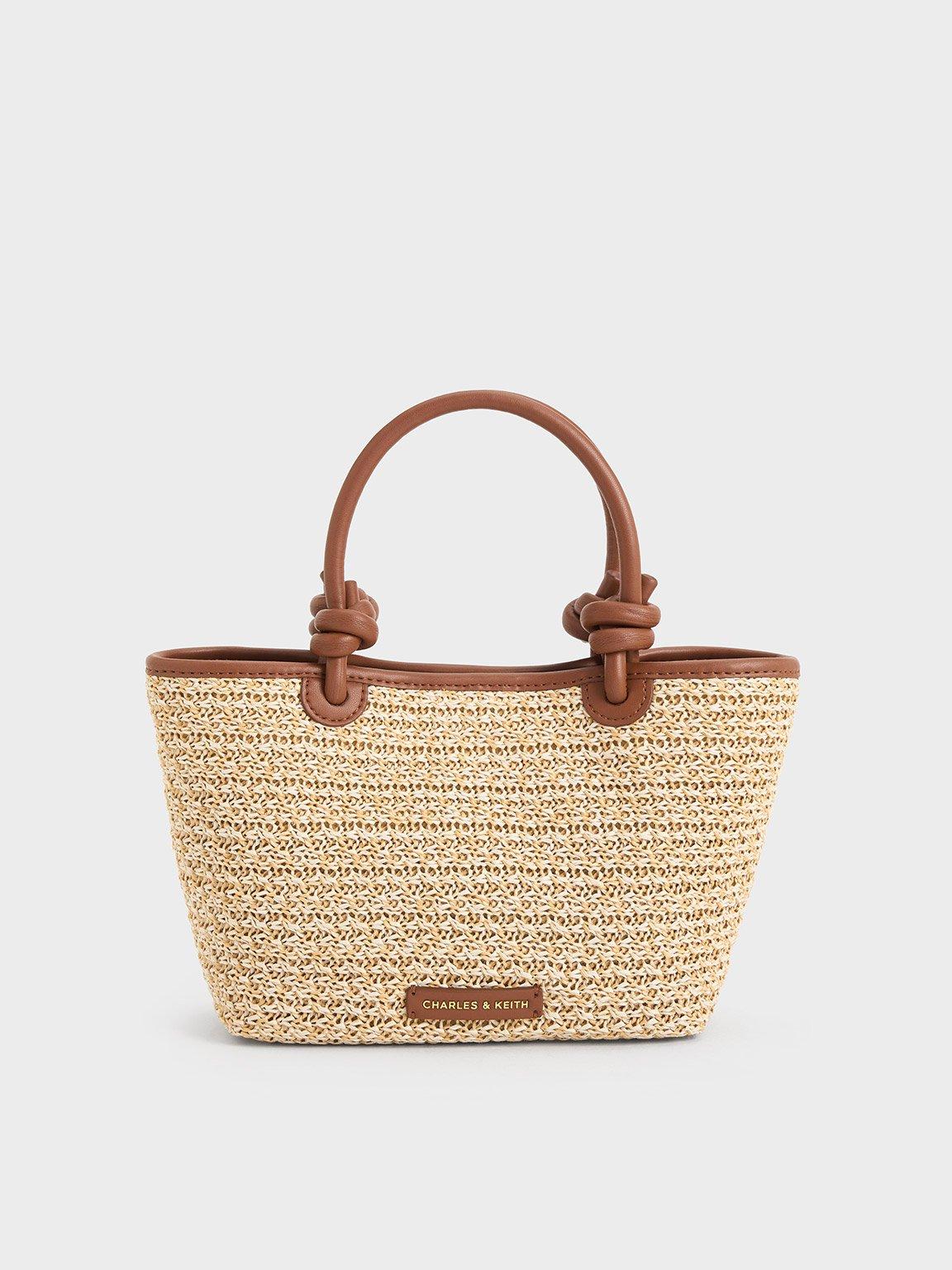 Charles & Keith Sabine Raffia Knotted-handle Tote Bag | Lyst