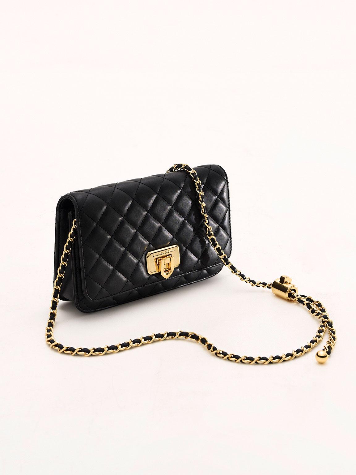 Cressida Quilted Chain Strap Bag - Beige
