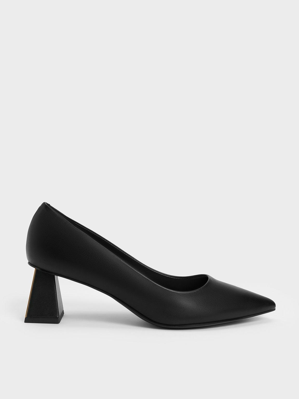Charles & Keith Trapeze Kitten Heel Pumps in Black Lyst