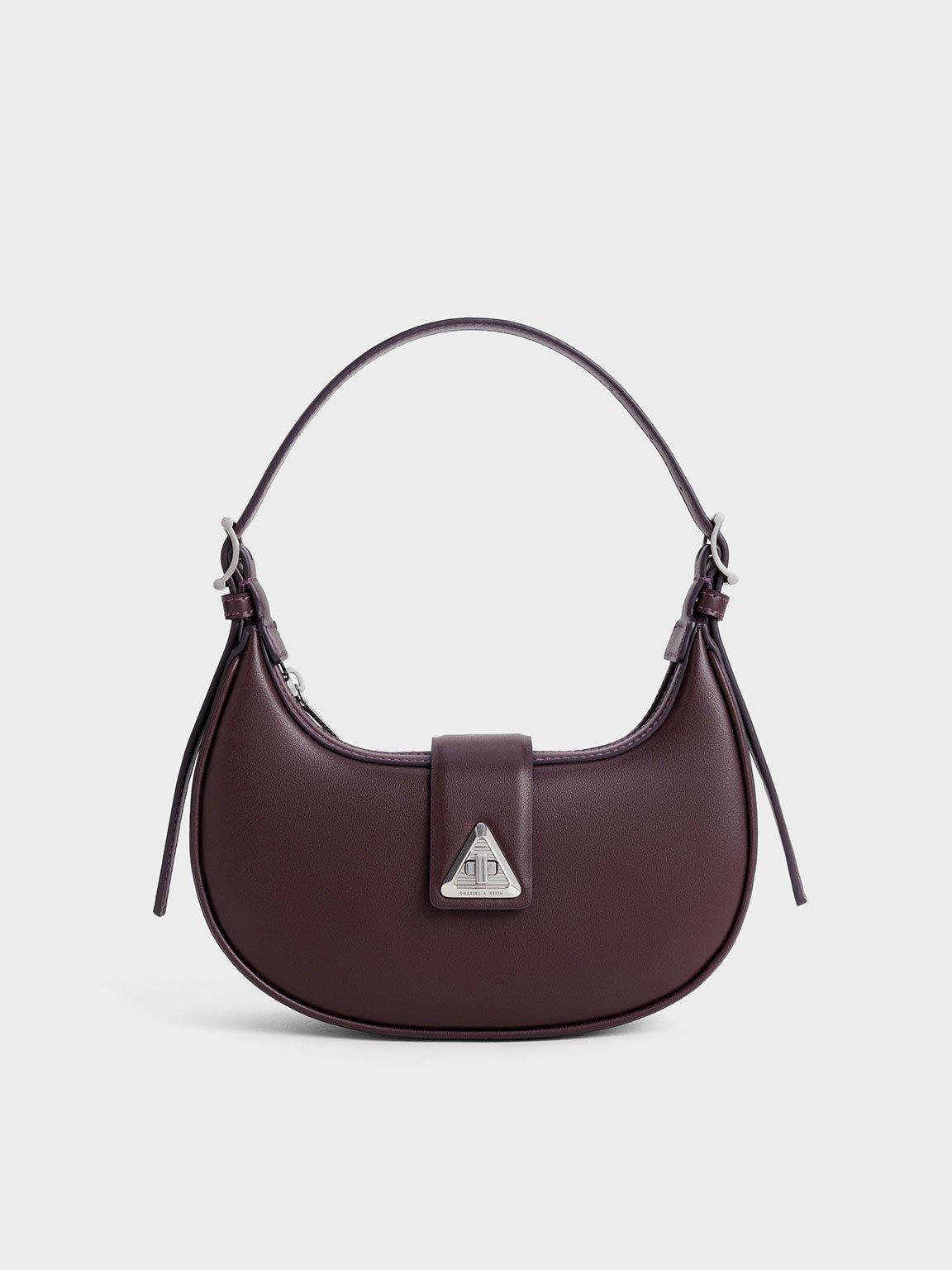 CHARLES&KEITH Trice llicAccent Belted ShoulderBag/送料込 Chalk Trice Metallic Accent Belted Shoulder Bag - CHARLES