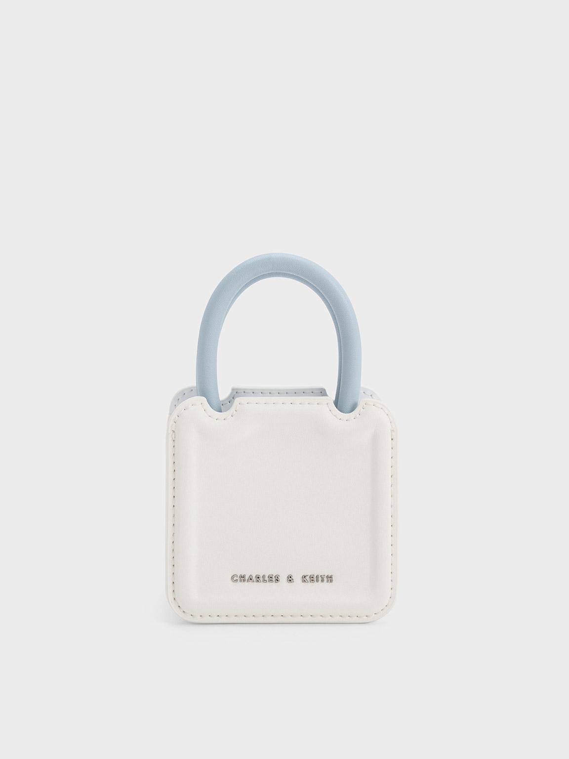 White Double Top Handle Structured Bag - CHARLES & KEITH US