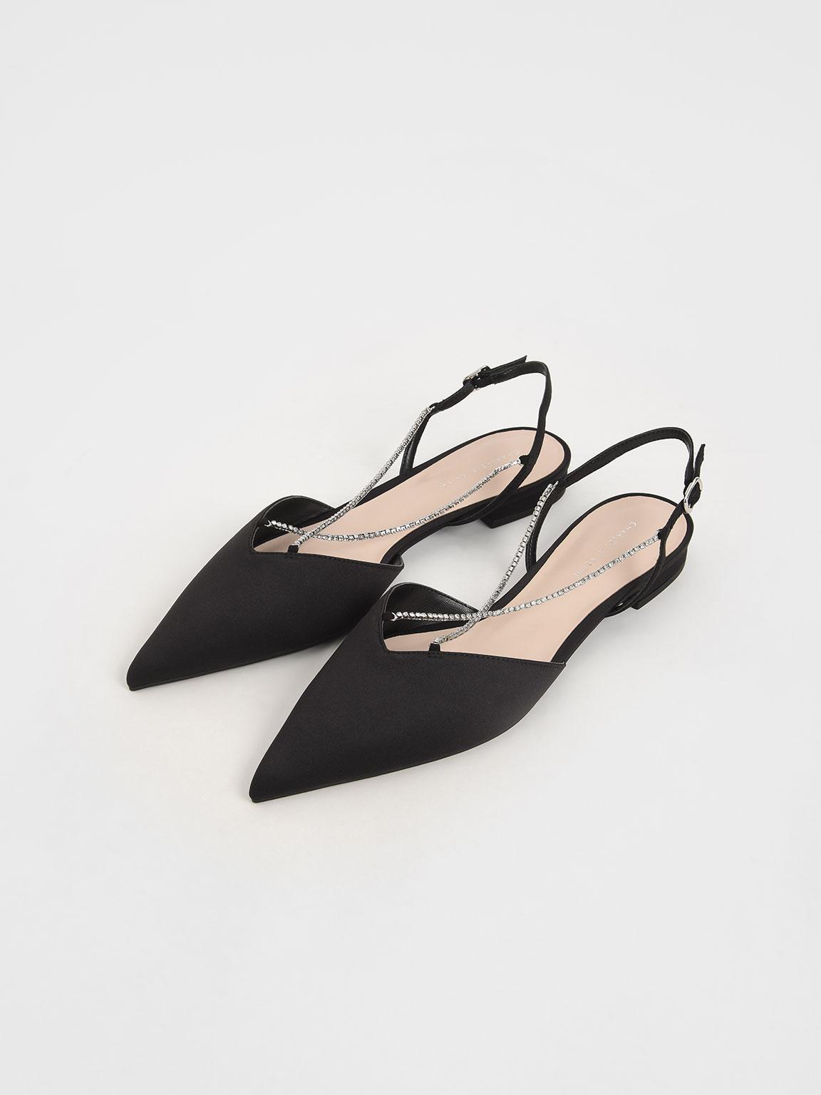 black slingback flats
