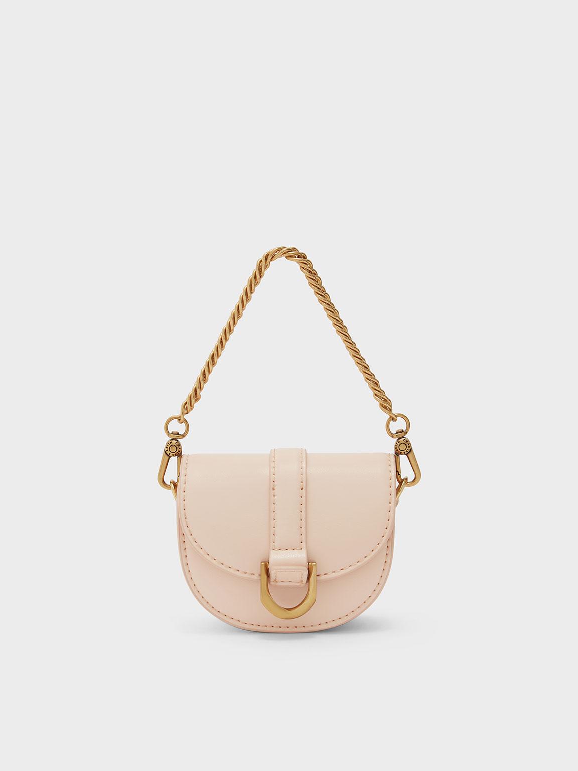 Charles & Keith Women's Micro Gabine Quilted Saddle Bag