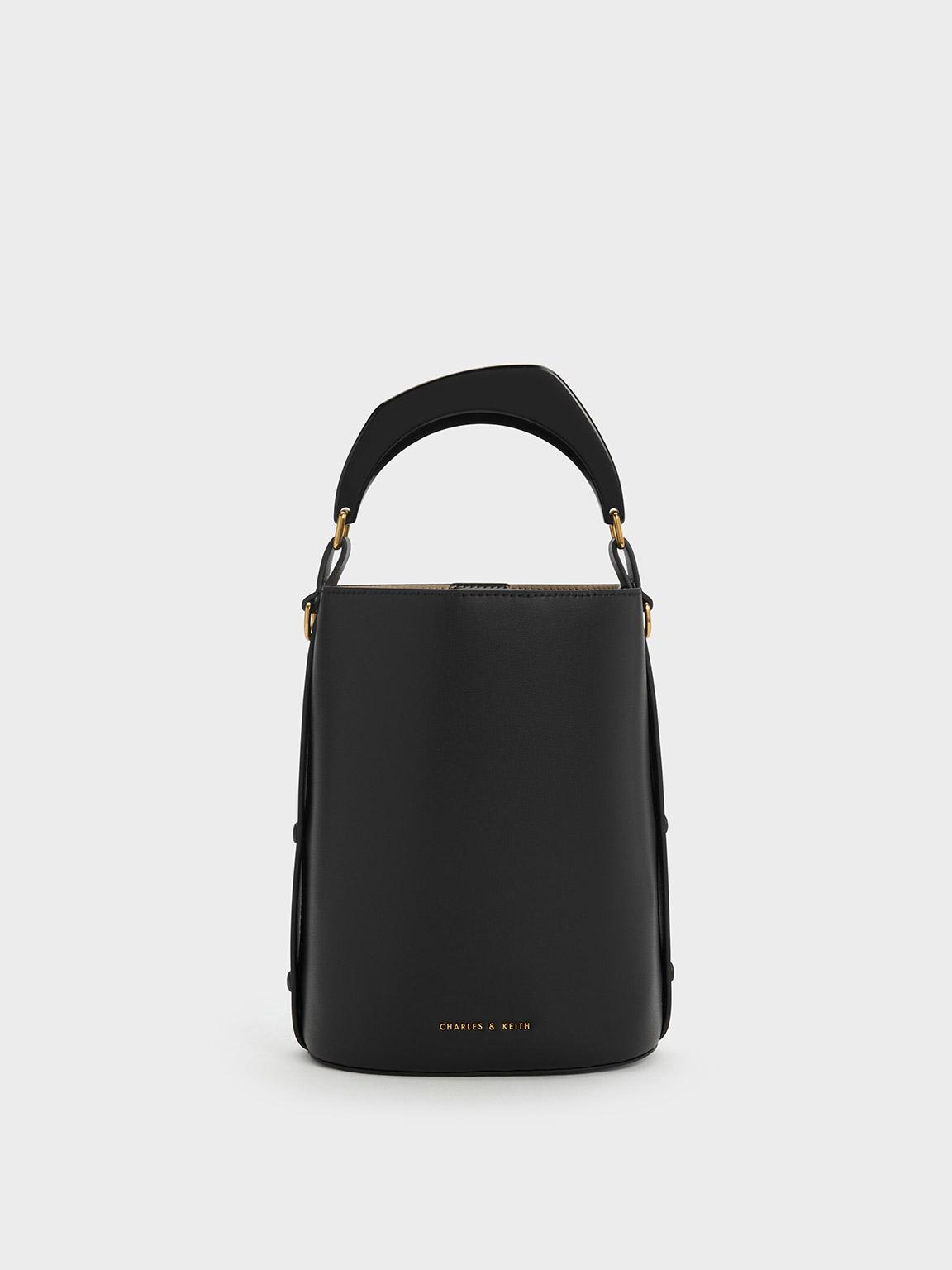 Charles & Keith Marlin Acrylic Handle Bucket Bag in Black Lyst