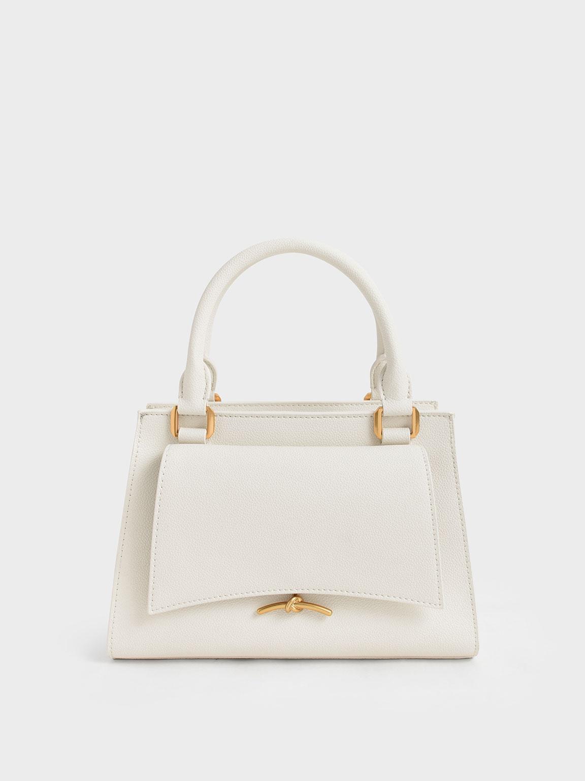 Charles & Keith Huxley Trapeze Tote Bag in Natural | Lyst