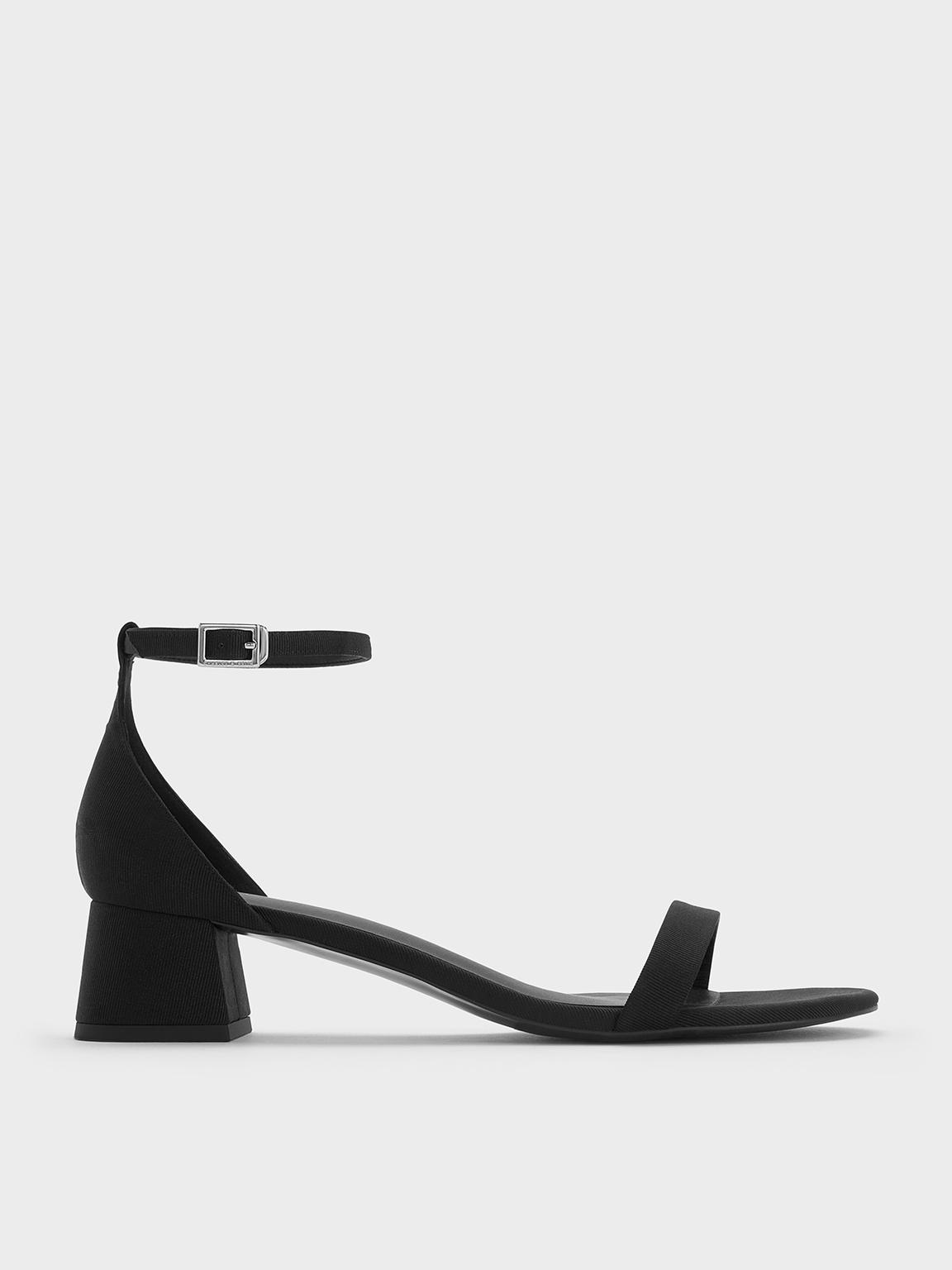 ★CHARLES&KEITH★Block Heel Ankle-Strap Sandals/送料込 Black Block Heel Ankle-Strap Sandals - CHARLES & KEITH US