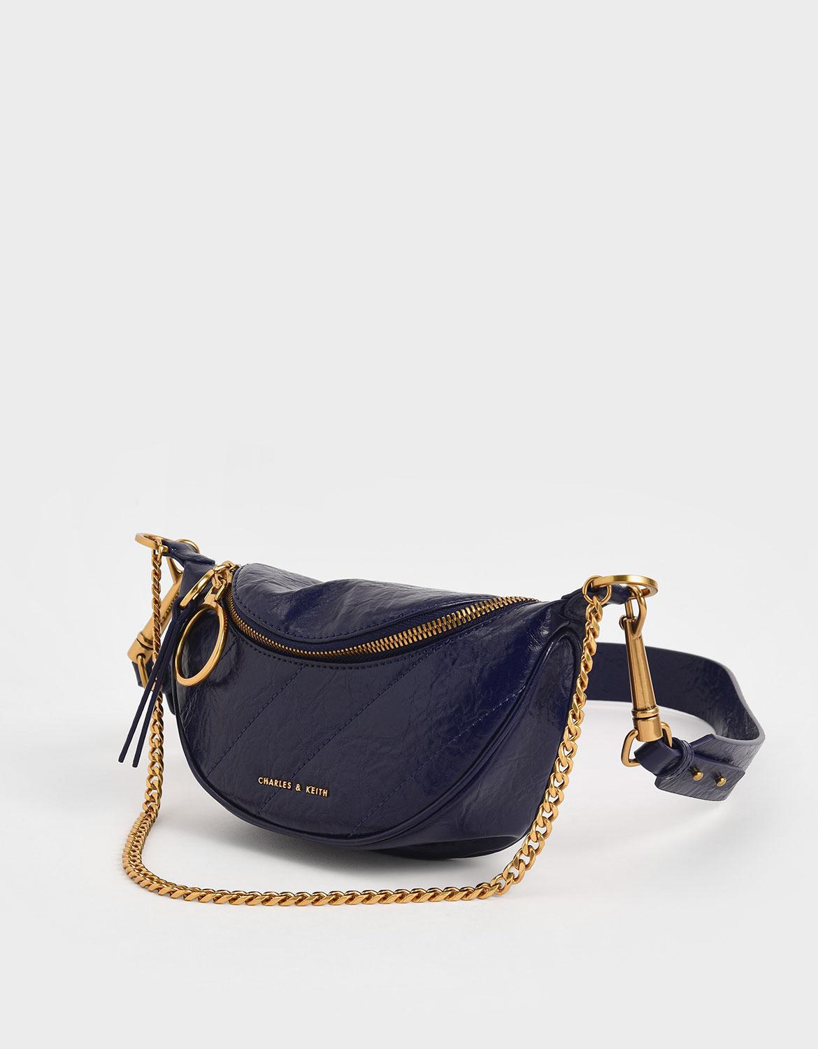 Charles and keith blue sling bag sale