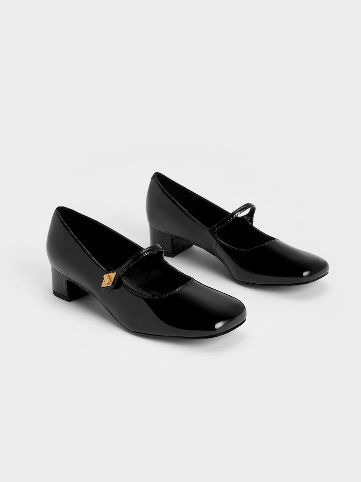 Charles Keith Metallic Accent Mary Jane Pumps in Black Lyst UK