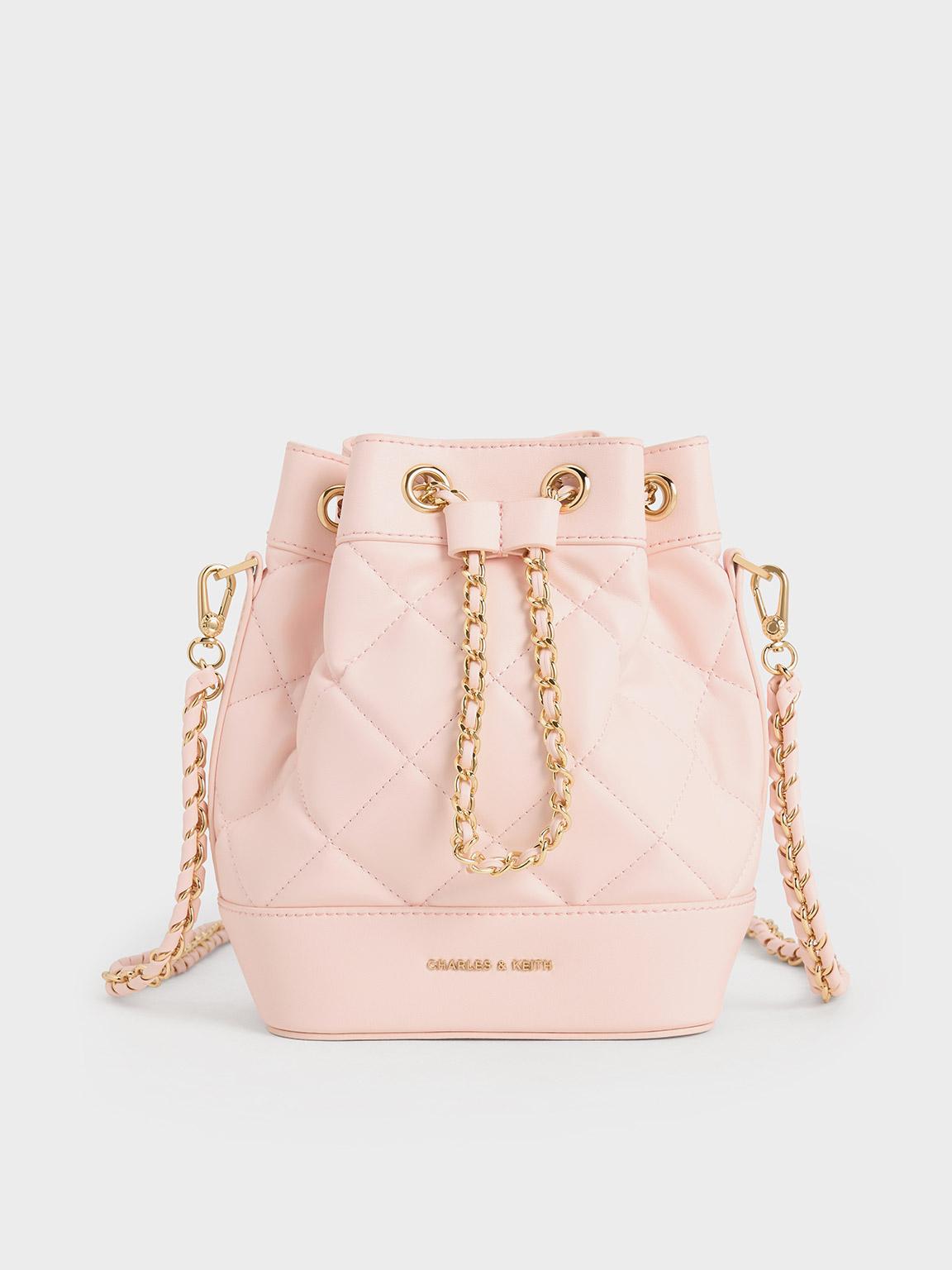 Charles & Keith Julia Quilted Two-way Bucket Bag in Pink | Lyst