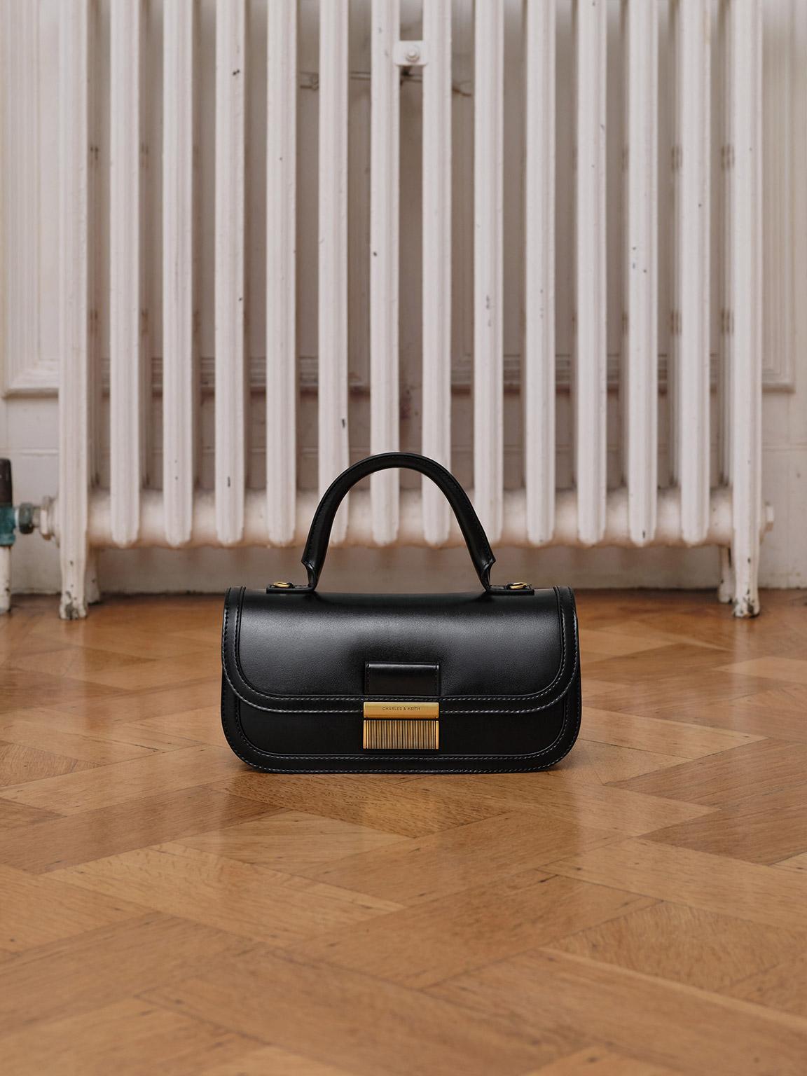 ★CHARLES&KEITH Charlot Elongated Top Handle Bag/送料込 charles-keith-Black-Charlot-