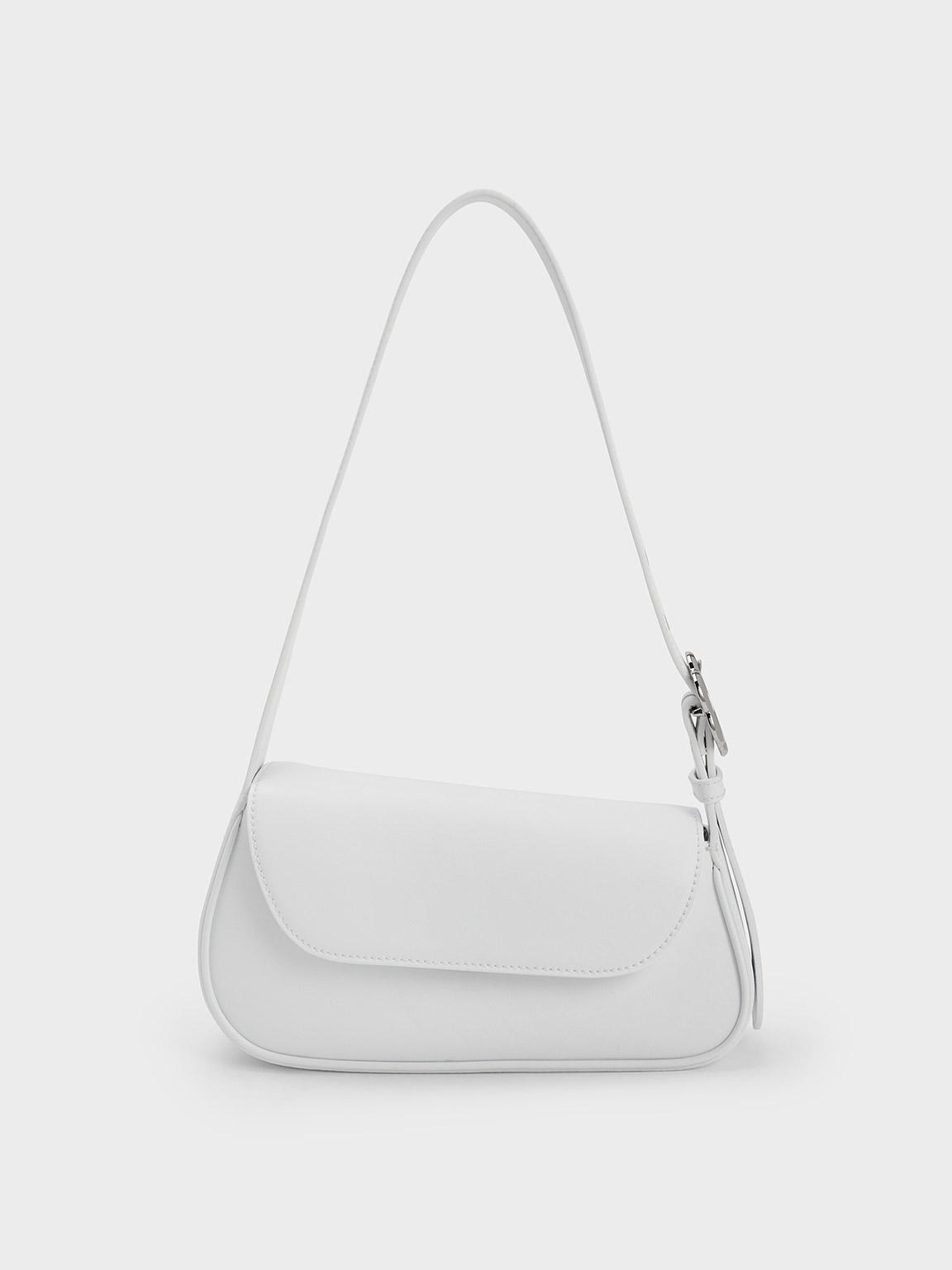 Charles & Keith Petra Asymmetrical Front Flap Bag in White | Lyst