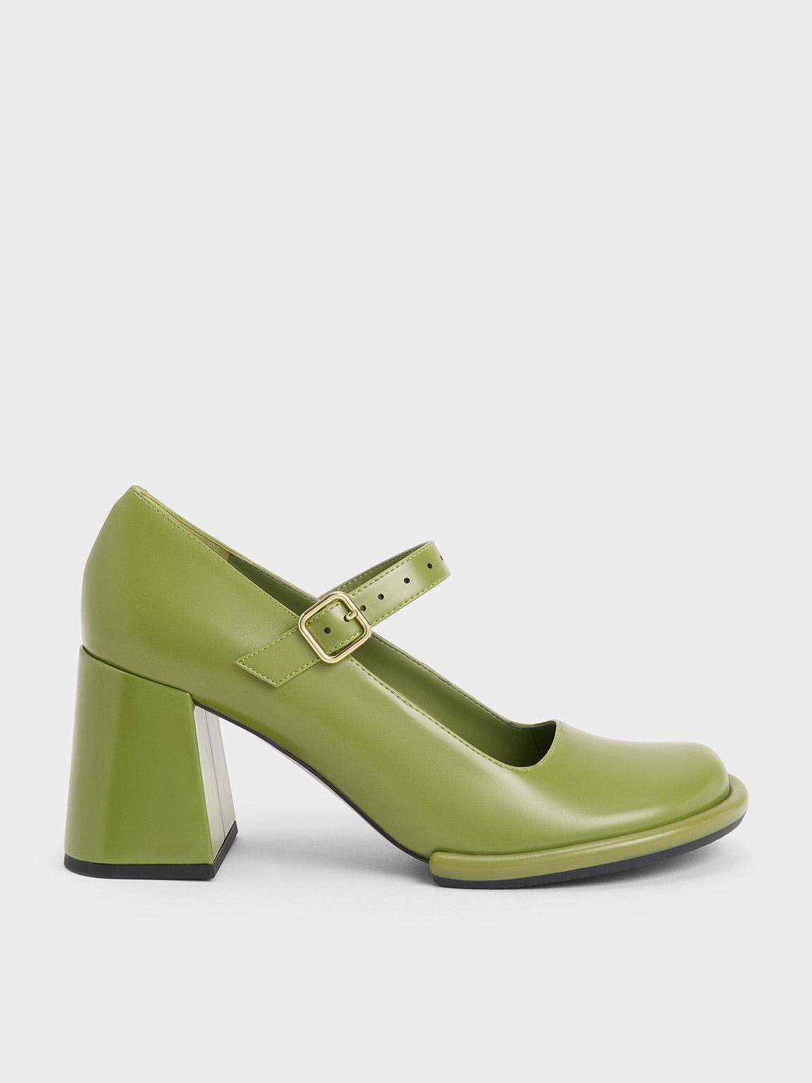 Charles & Keith Tubular Mary Jane Pumps in Green | Lyst