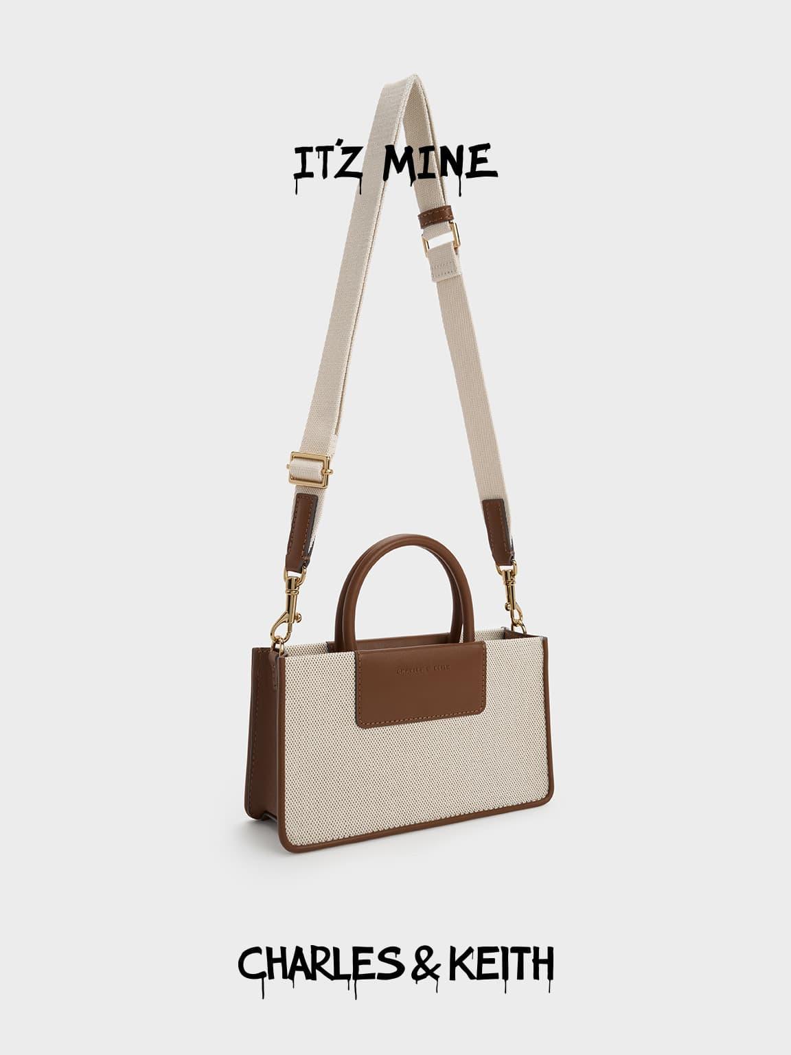 Charles & Keith Mini Astra Canvas Tote Bag in White | Lyst