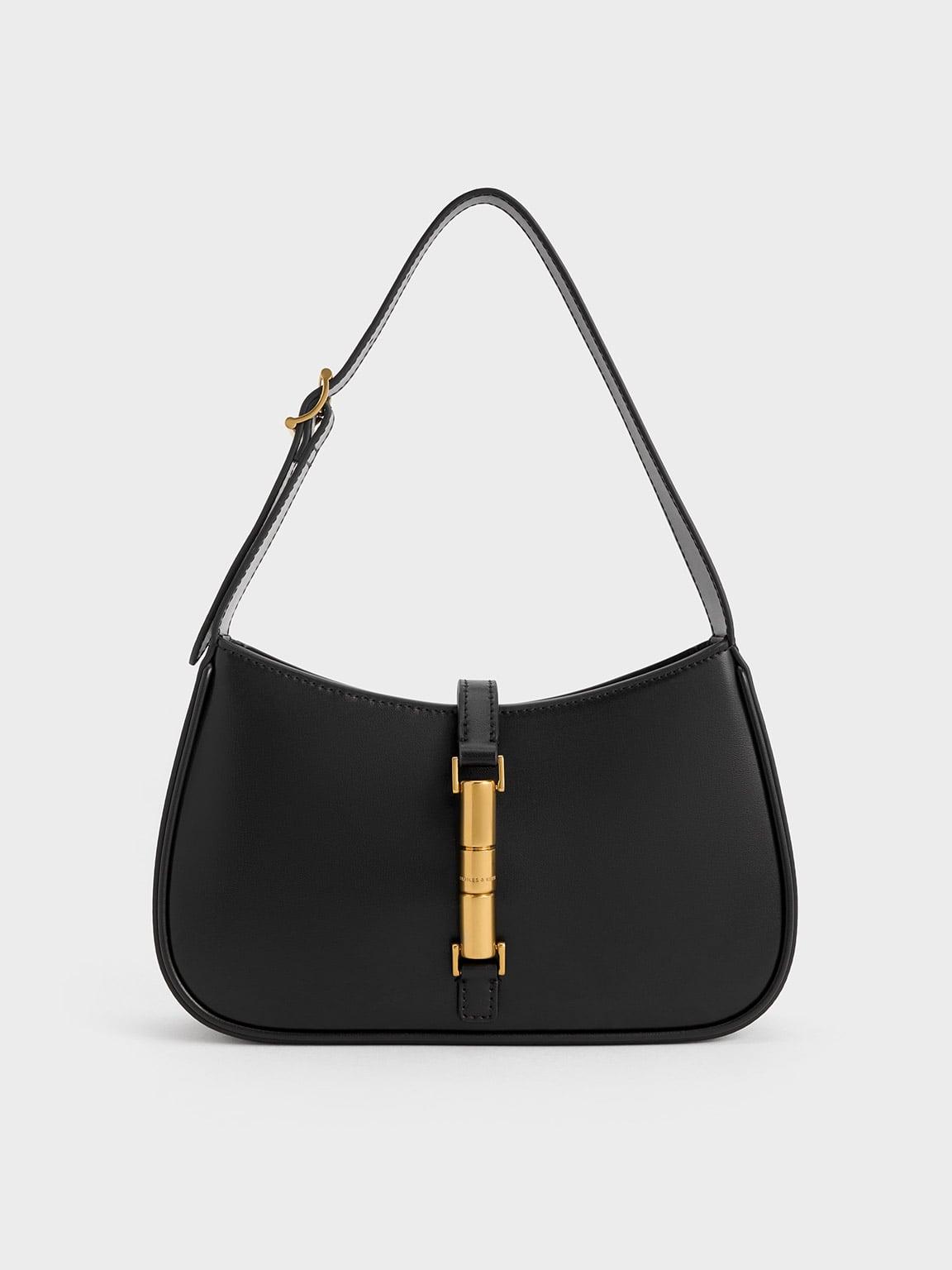 accent shoulder bag／black charles-keith-Black-Cesia-