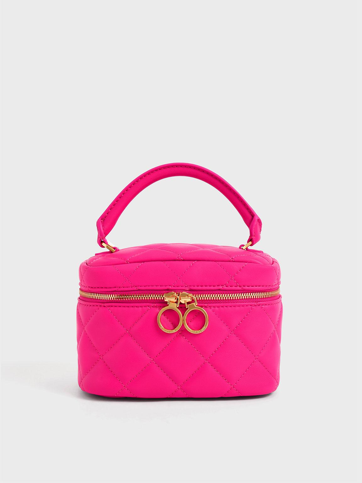 Charles & Keith Quilted Two-way Zip Mini Bag in Pink | Lyst