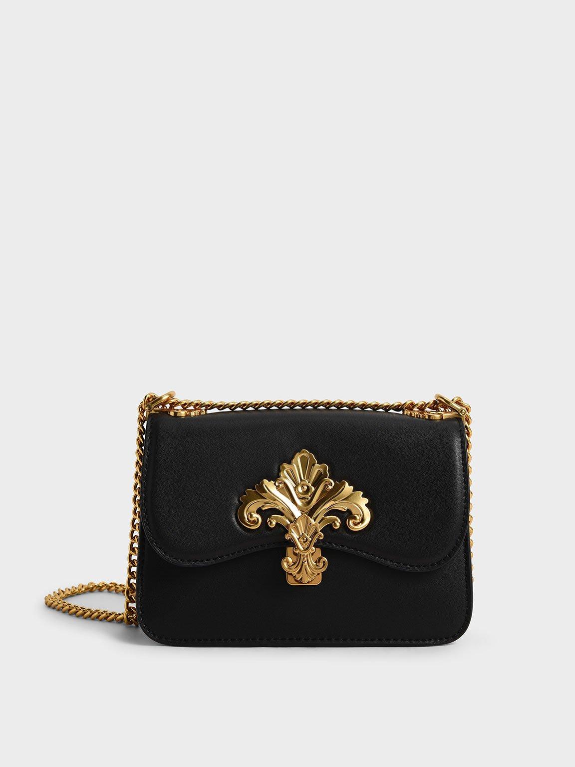 Charles & Keith Meriah Chain Strap Crossbody Bag in Black