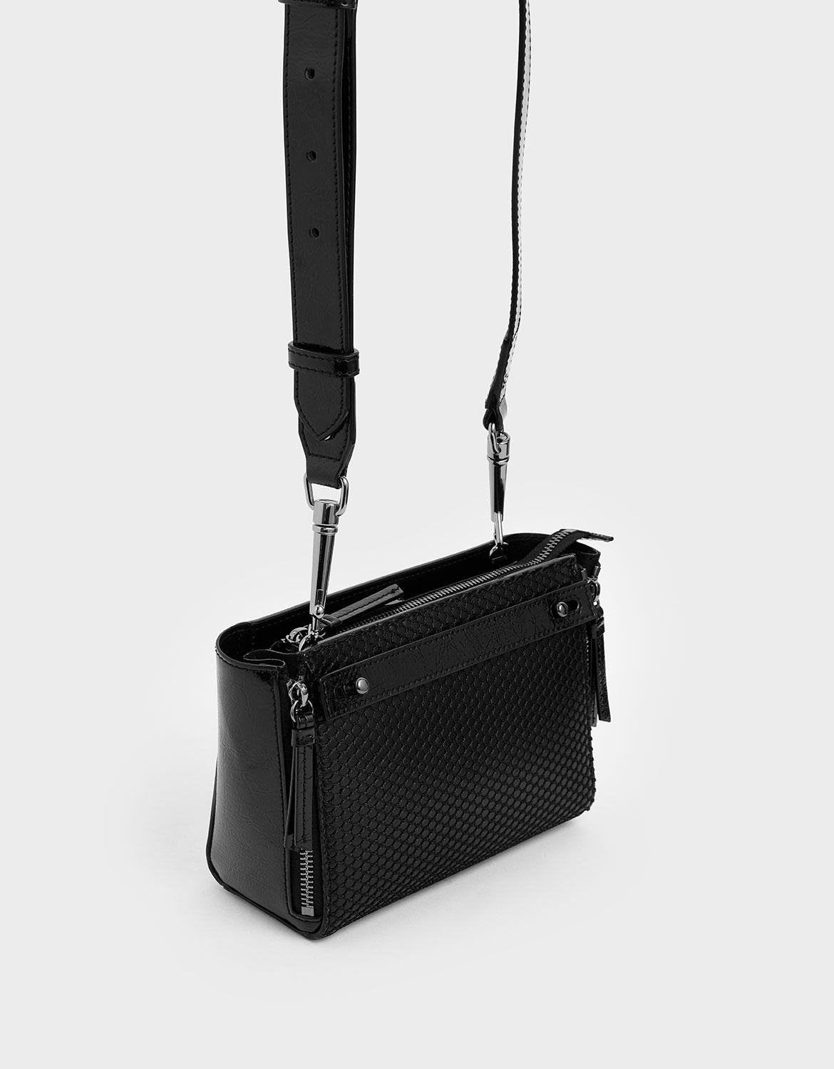 black rectangle crossbody bag