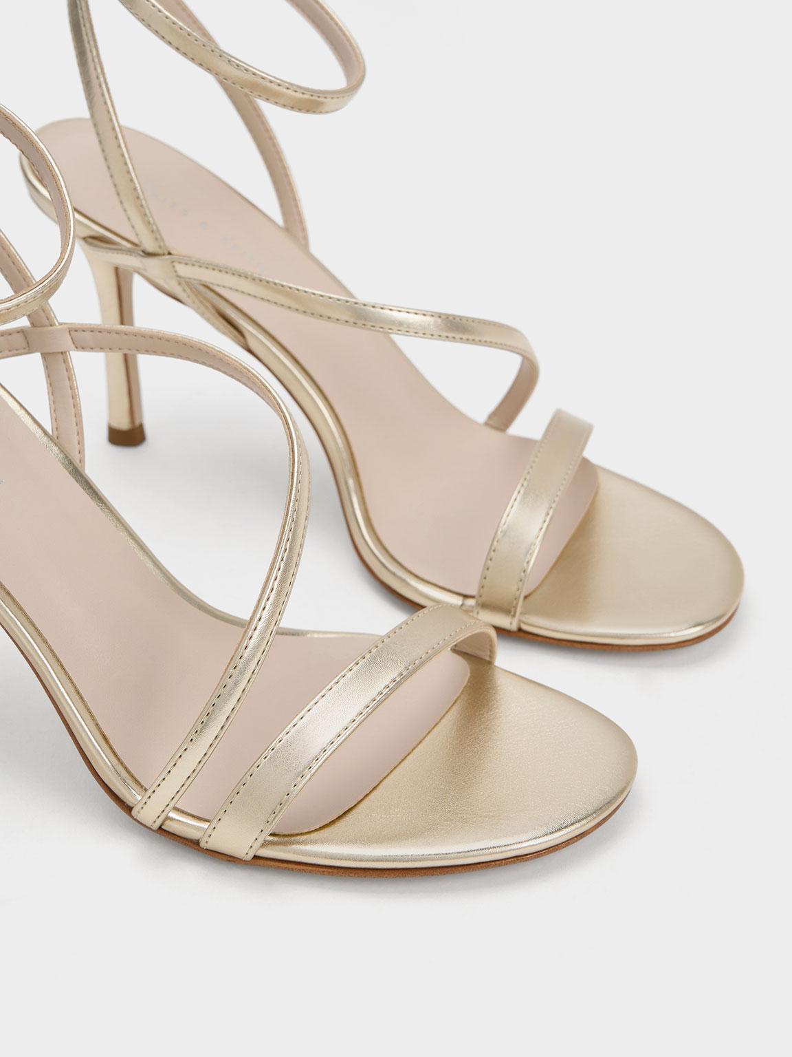 Metallic shop strappy sandals