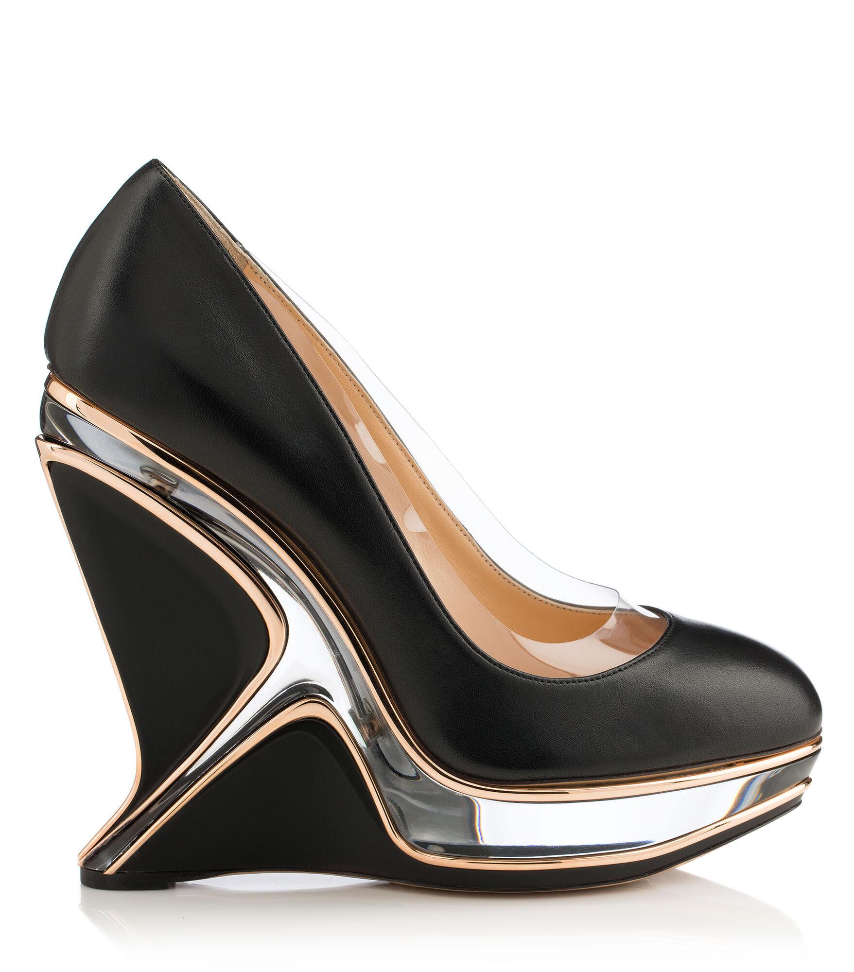Charlotte Olympia Leather Zaha Hadid Shoe in Black - Lyst