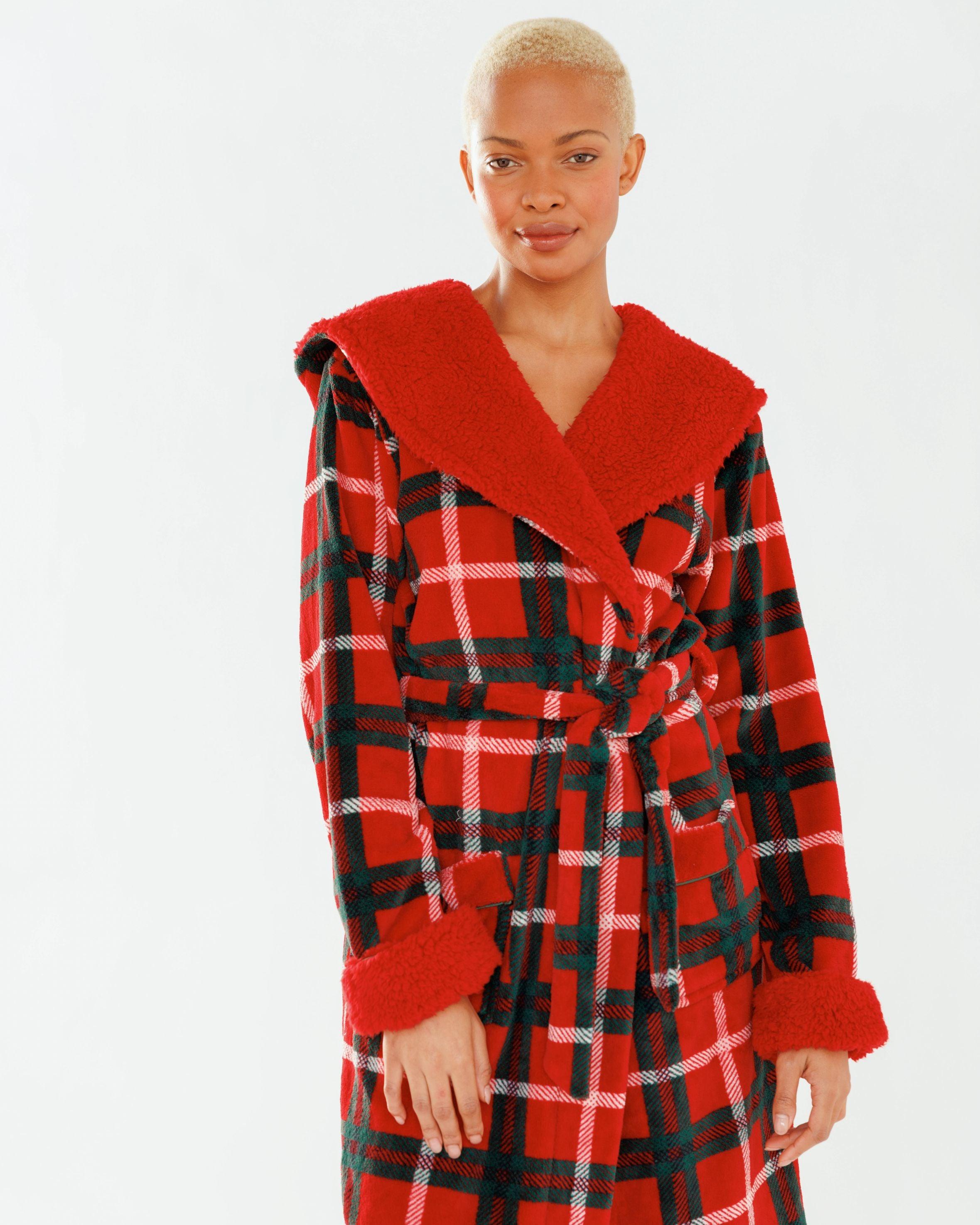 hush fluffy hooded dressing gown