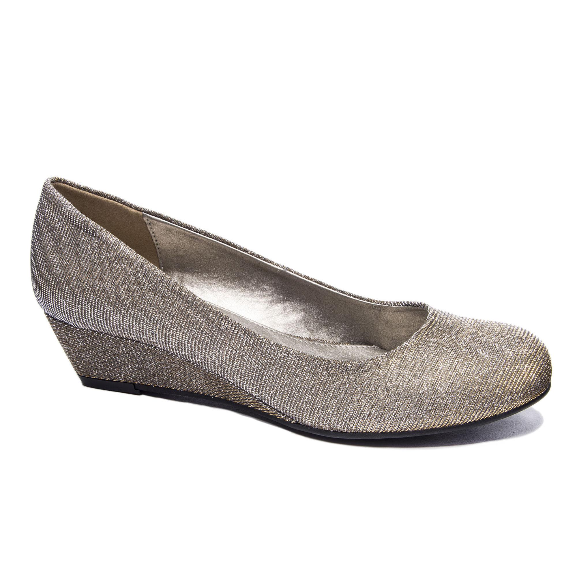CL by Chinese Laundry Womens Marcie Metal Fros Wedge Pump, Champagne, 10 M US | Wedge pumps 