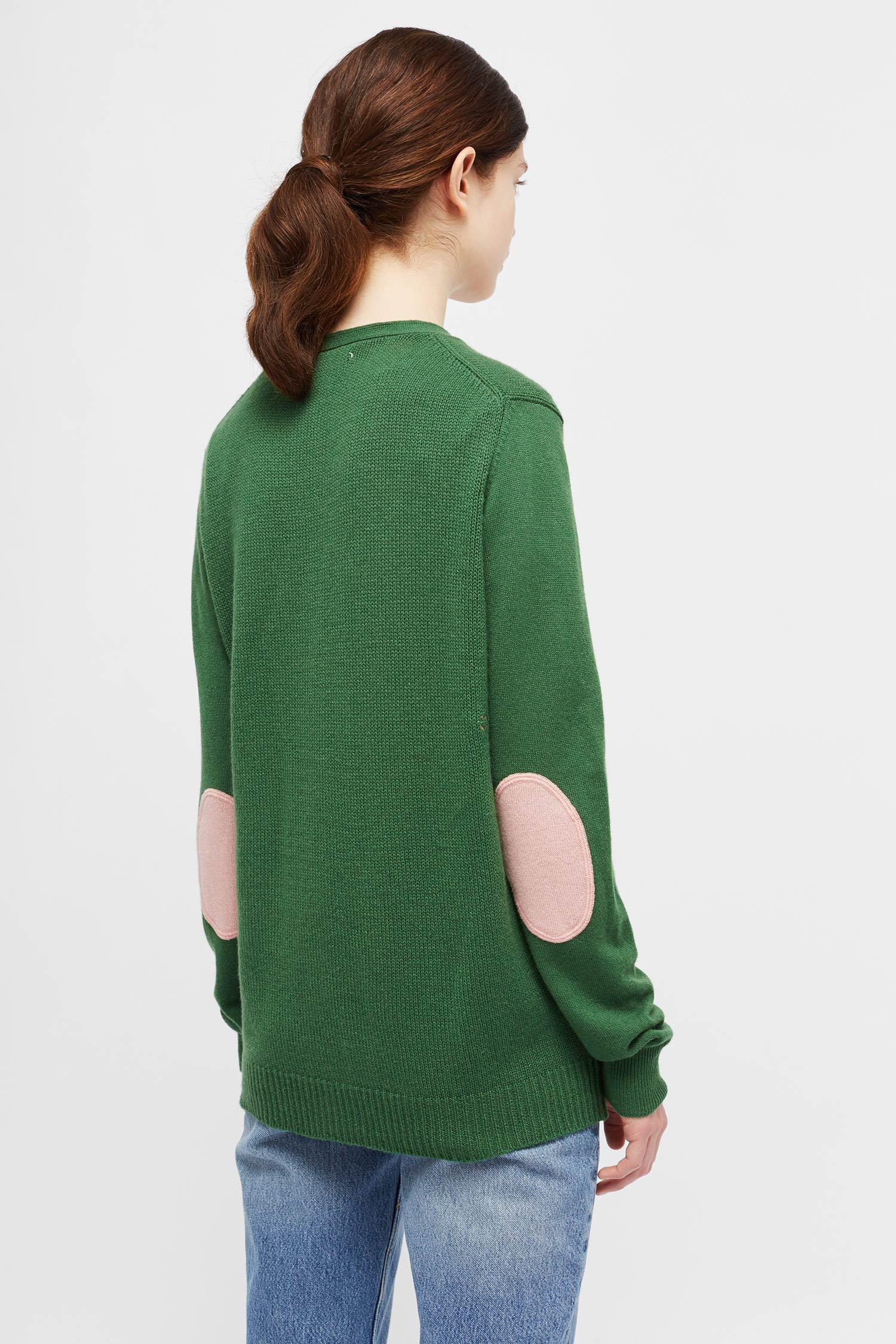Chinti & Parker Cashmere Green Elbow Patch Cardigan Lyst