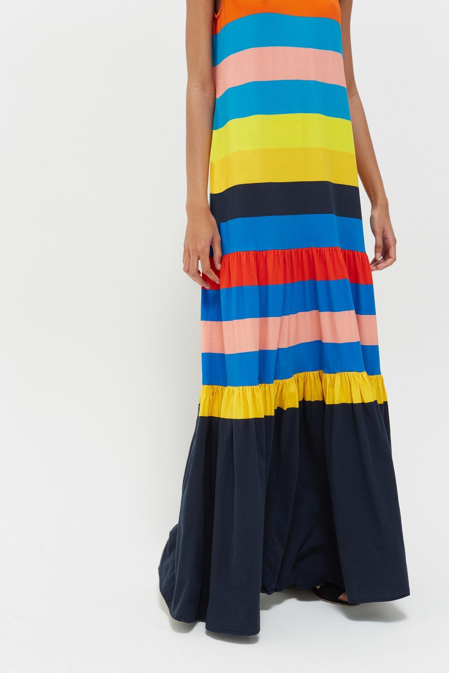 parker rainbow maxi dress