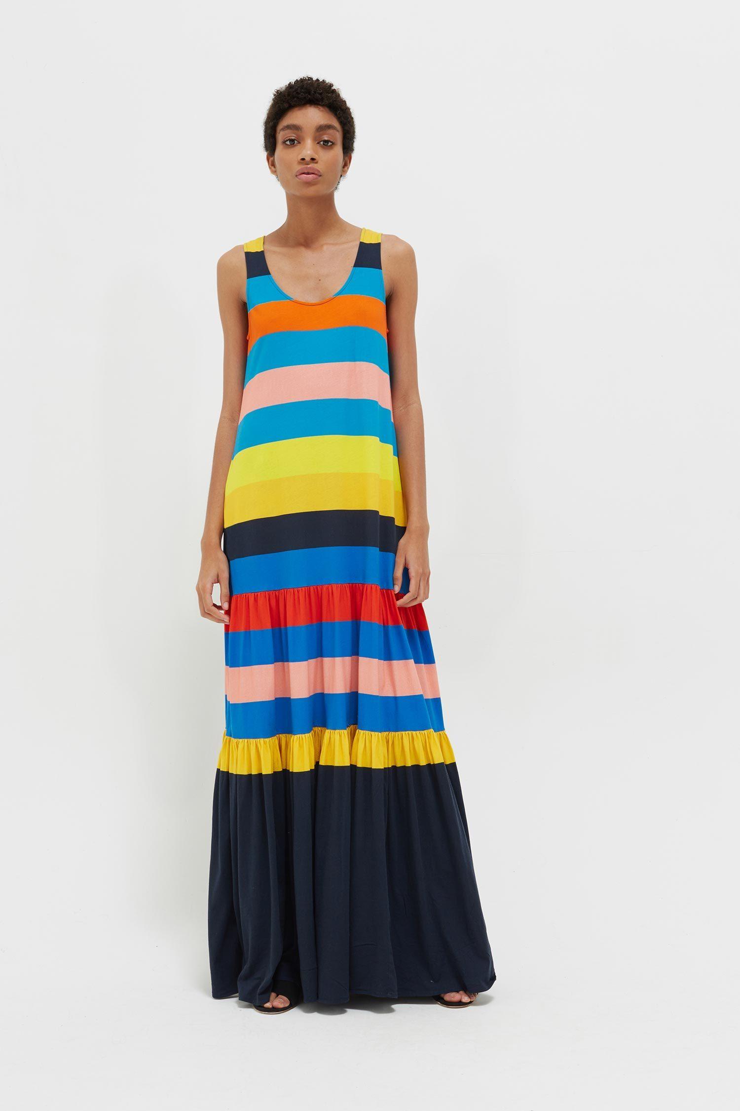 parker rainbow maxi dress