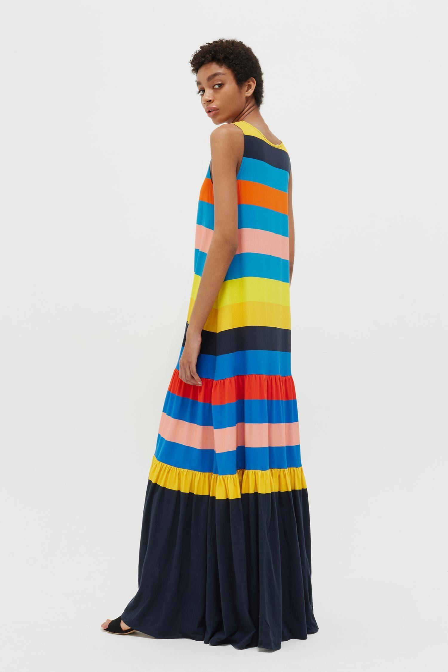 parker rainbow maxi dress