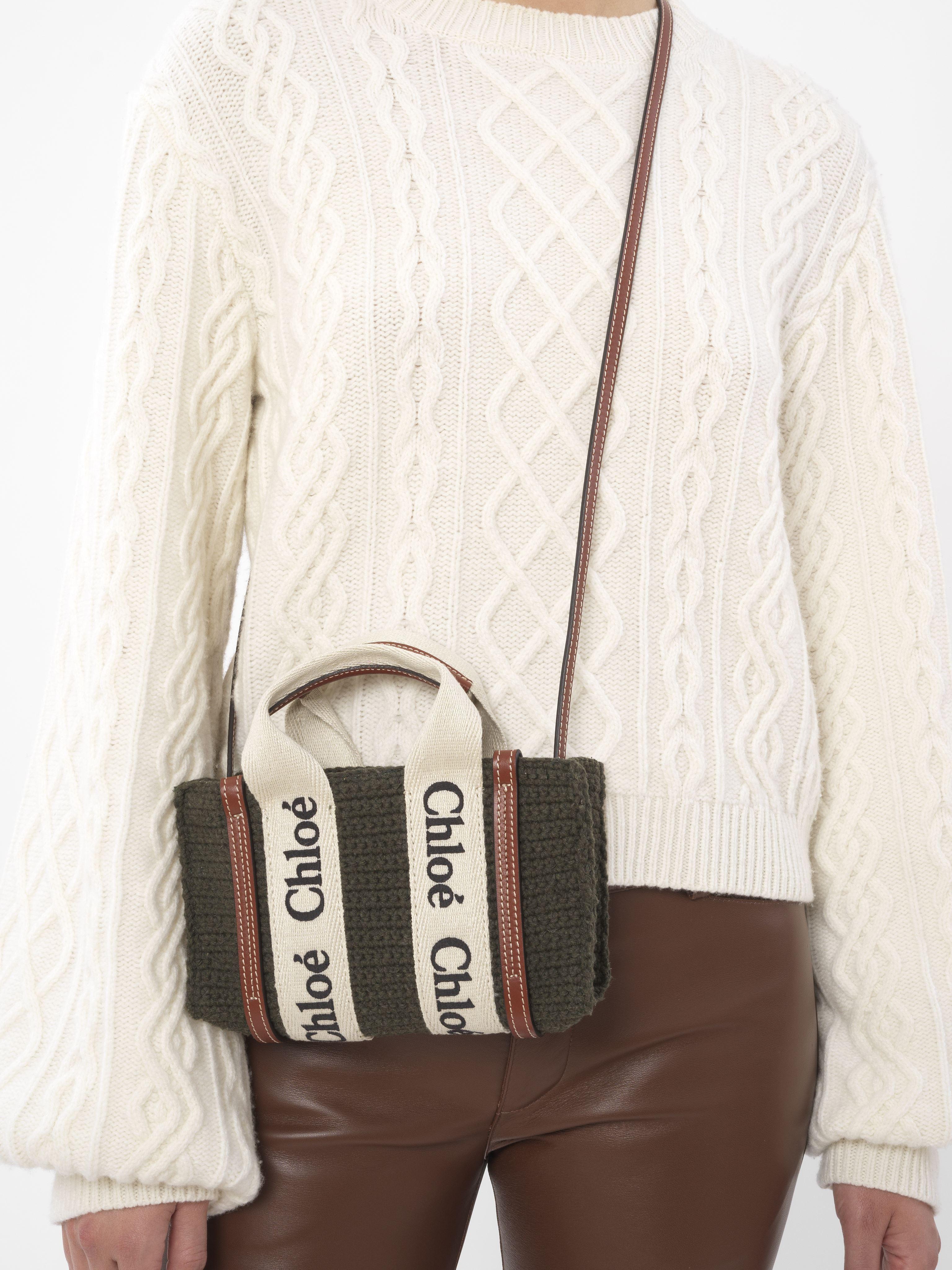 Chloé Mini Woody Tote Bag in Natural | Lyst