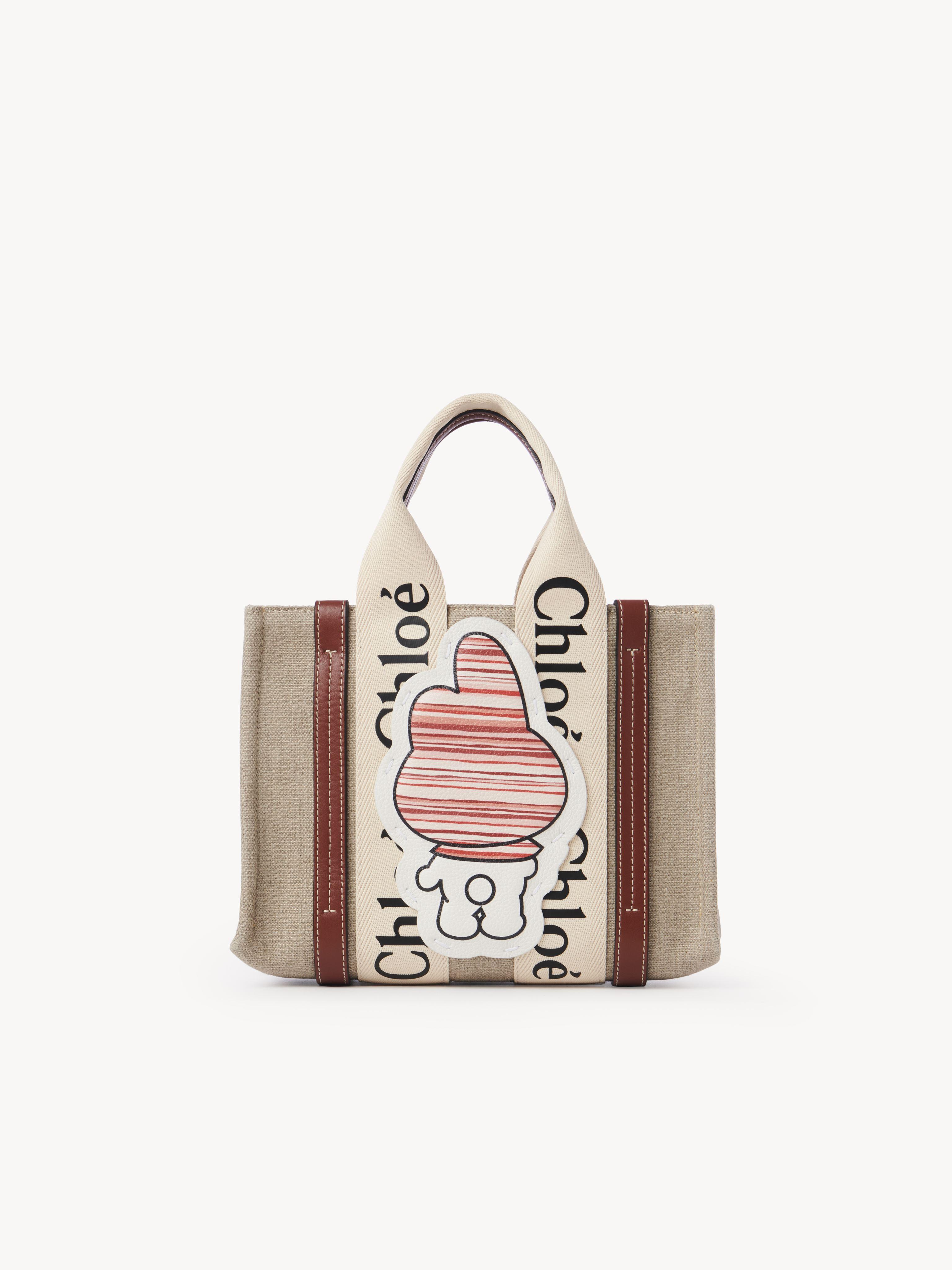 トートバッグ CHLOE MULTICOLOR FABRIC SMALL WOODY SHOPPING BAG CHLOE X MIFUKO Woven Large Woody Basket Tote Multicolor