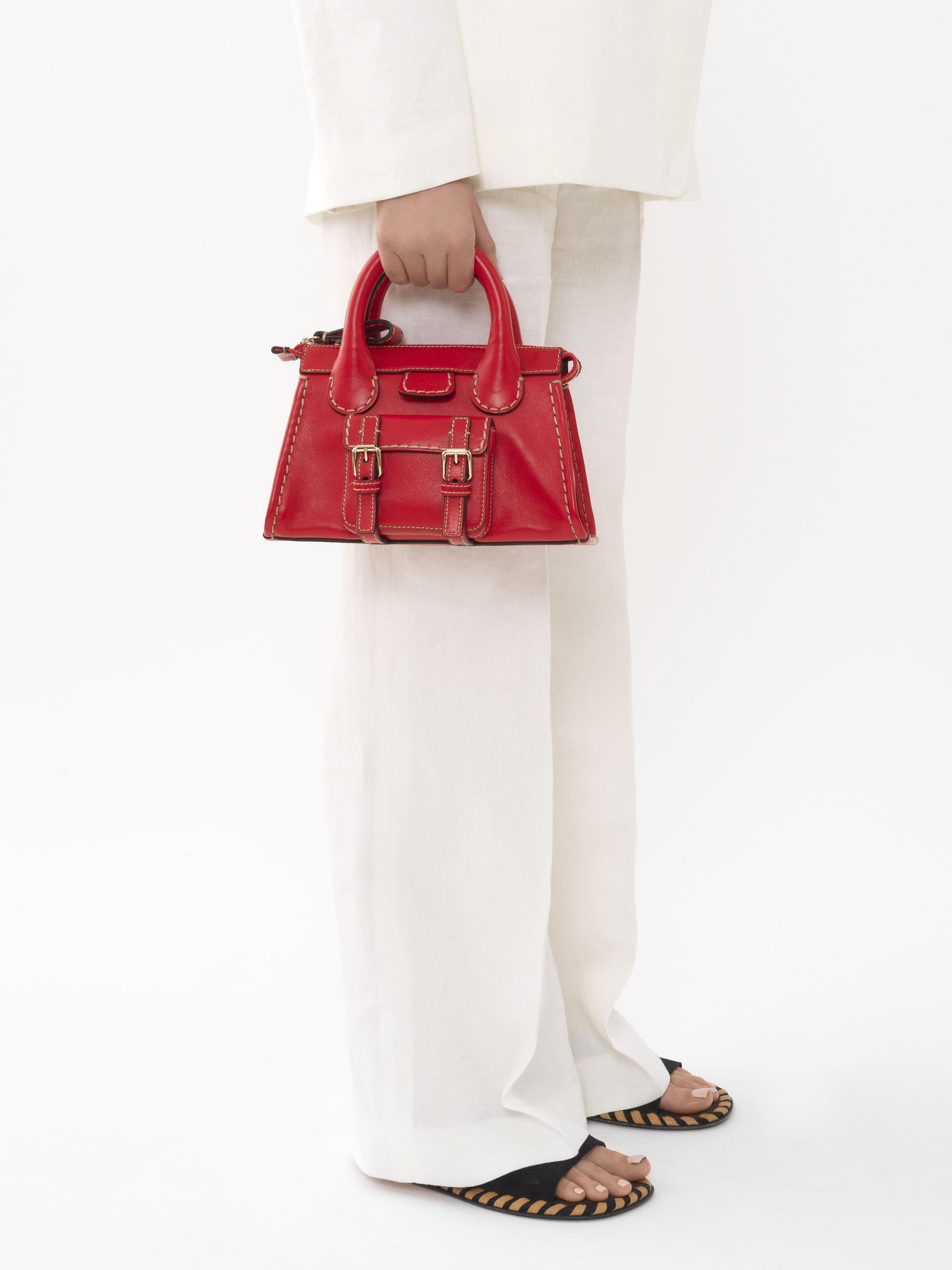 Chloé Leather Edith Mini Bag in Red | Lyst
