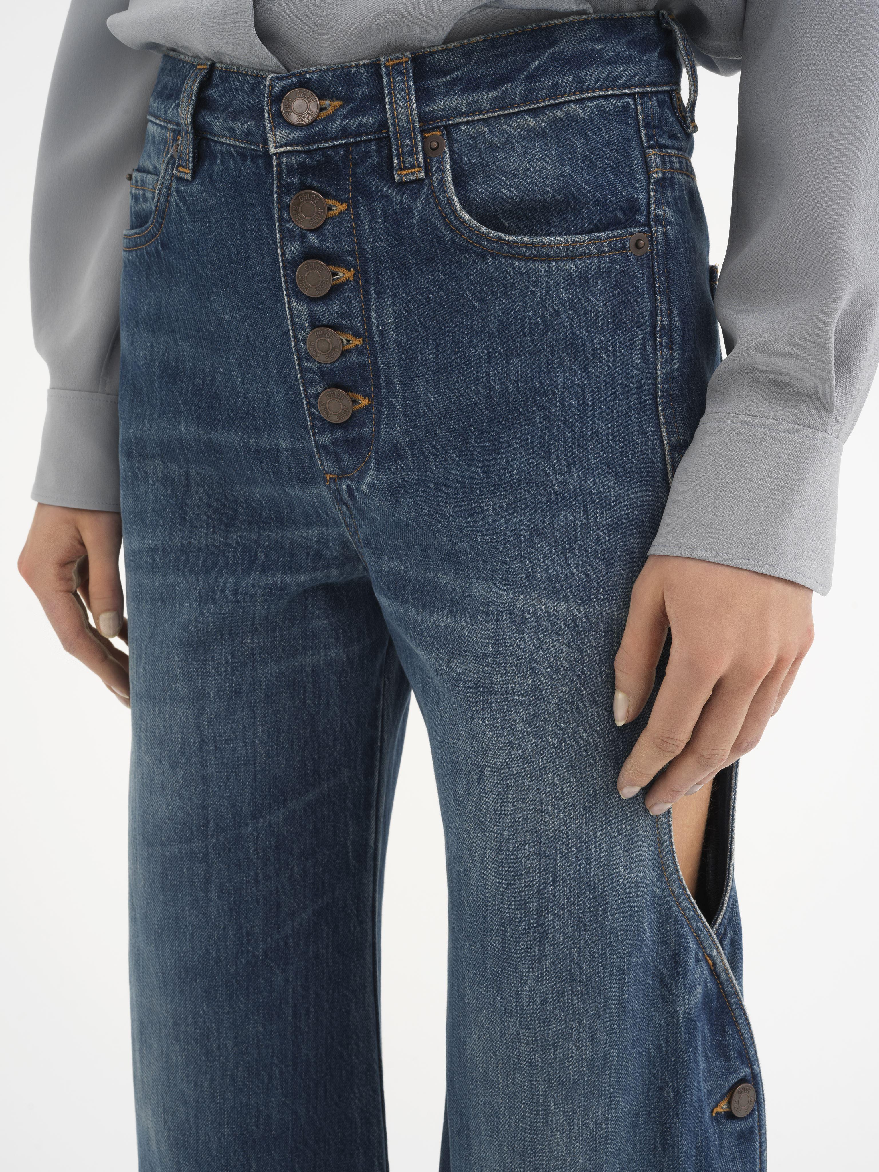 Chloé Cropped Cut-out Scallop Jeans In Denim in Blue | Lyst