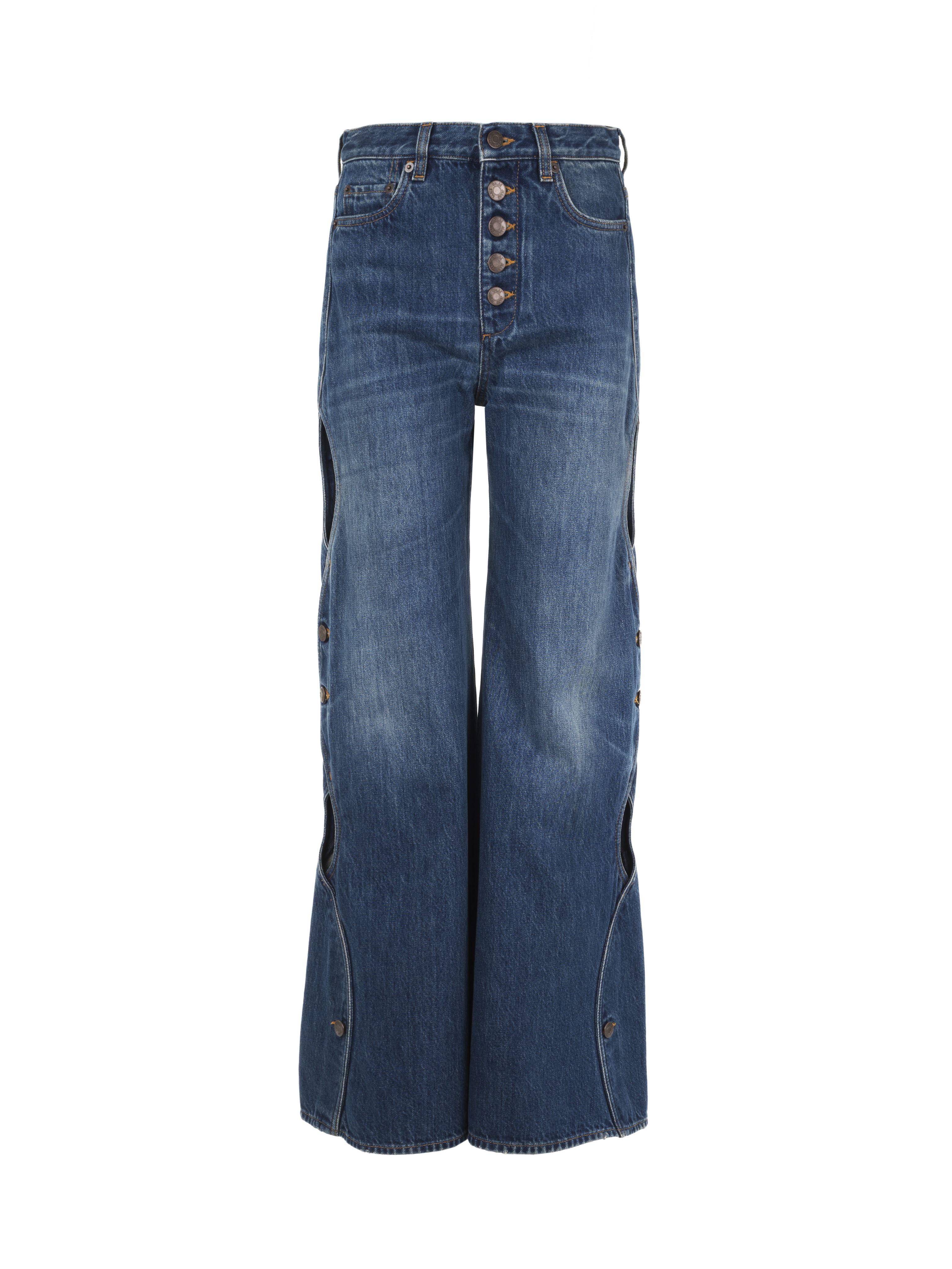 デニム・ジーパン CHLOE | CROPPED WIDE LEG DENIM JEANS NIGHT BLUE Chloé Cropped wide-leg Jeans | Blue | FARFETCH