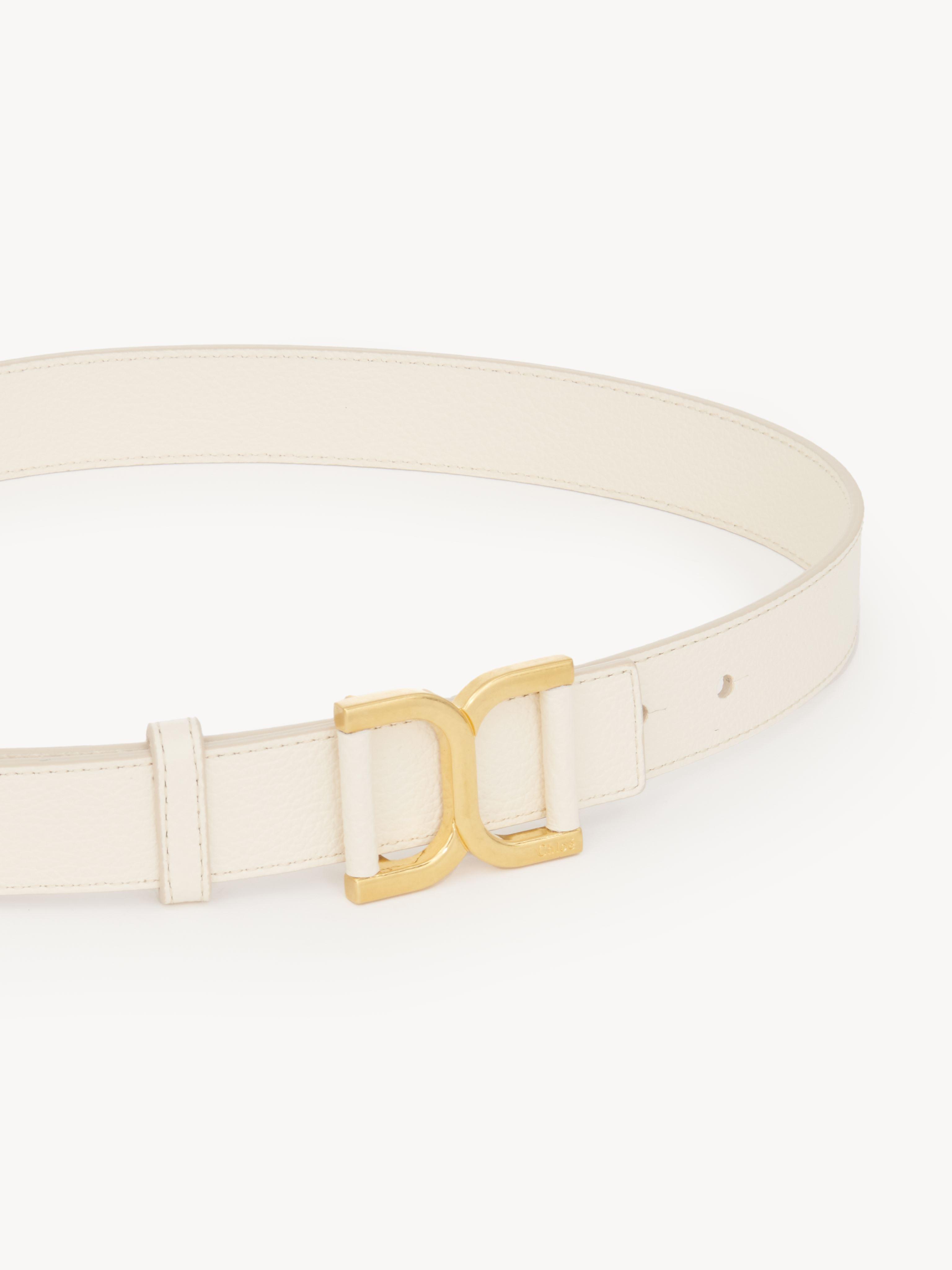 Chloé Buckle Belt in White Leather Chloé Leather Belt - Neutrals Belts, Accessories - CHL379101  main image 2