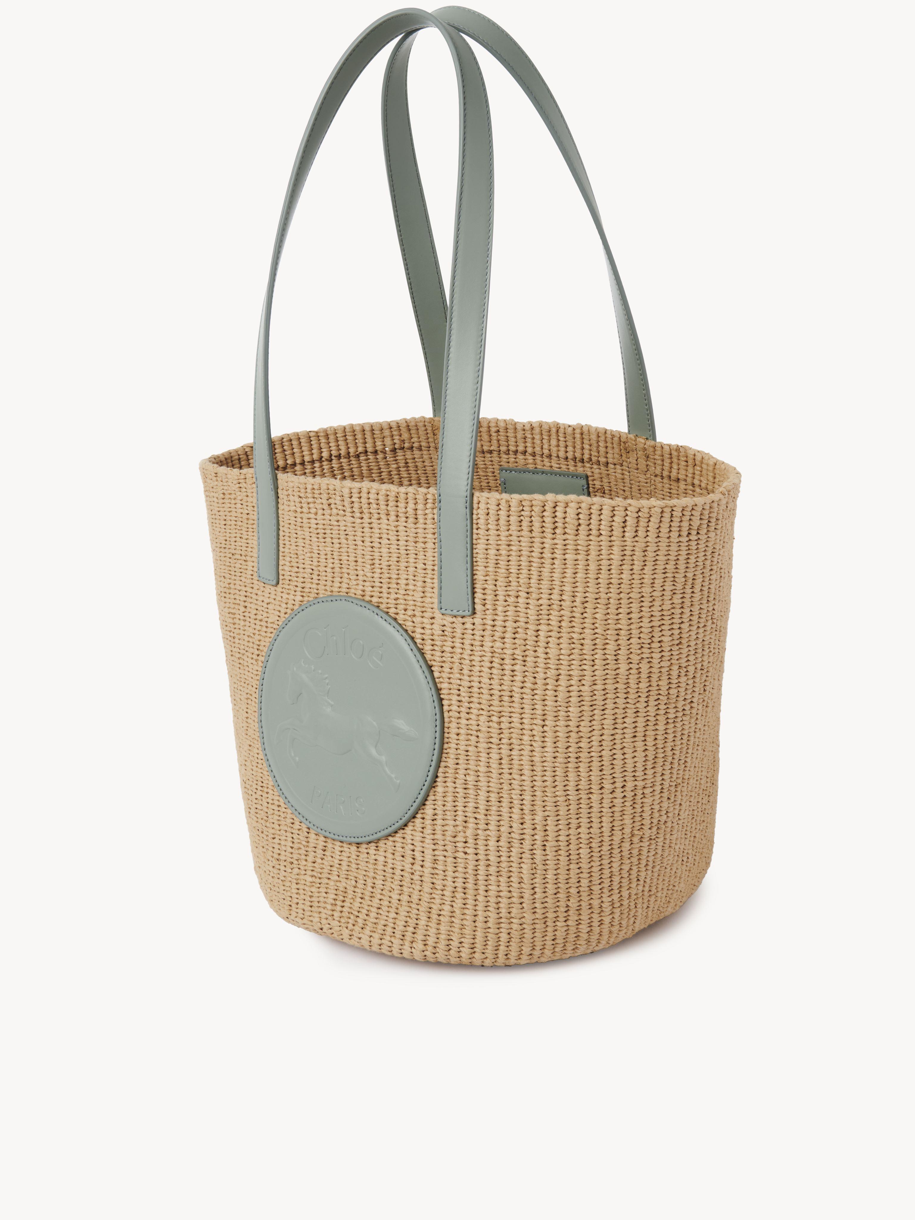 【CHLOE】Large Horse Medal Basket メダルバスケット Chloé Large Horse Medal Basket In Natural Fibers in Sepia