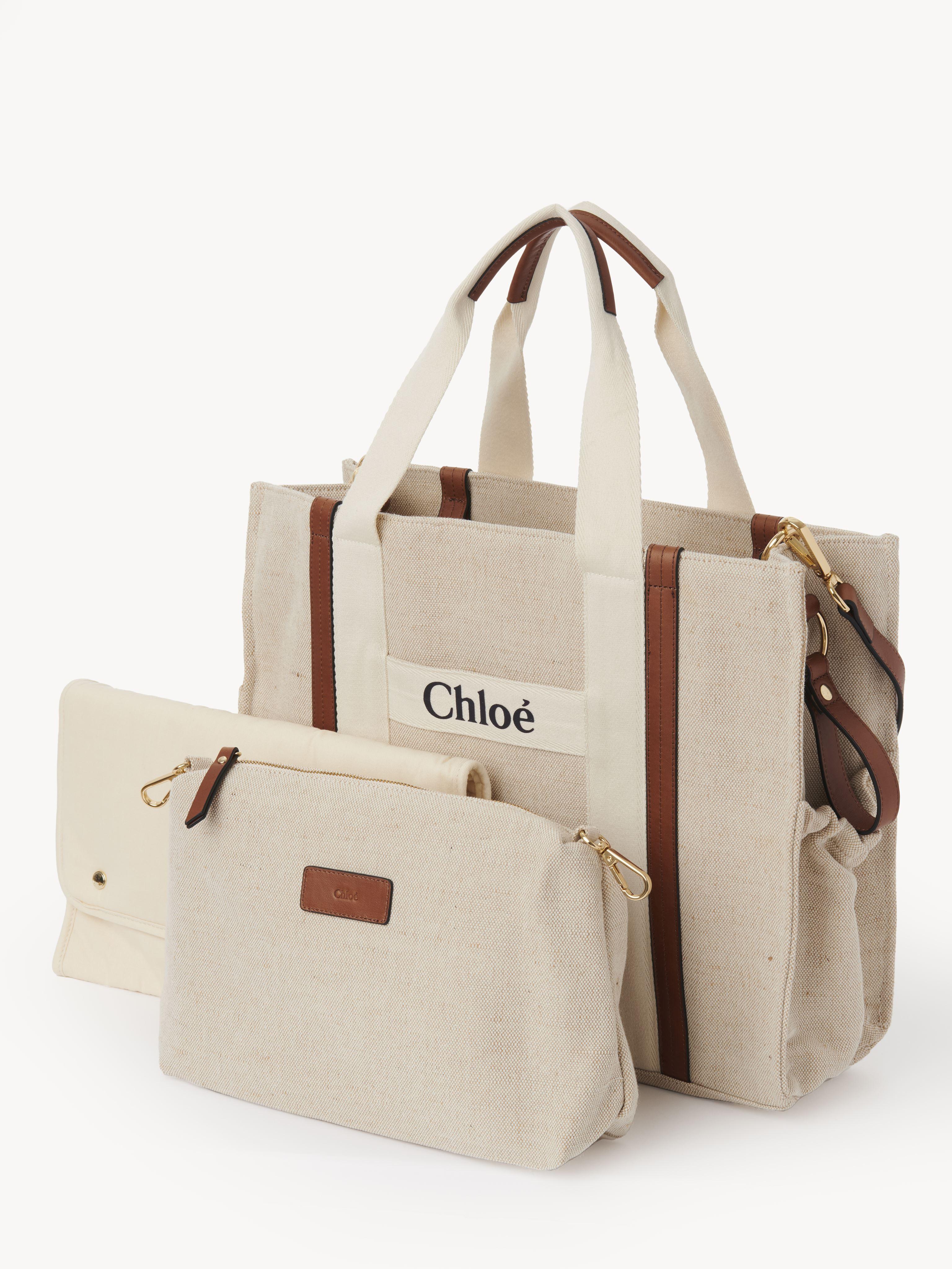 Chloe Logo Canvas Leather Changing Bag