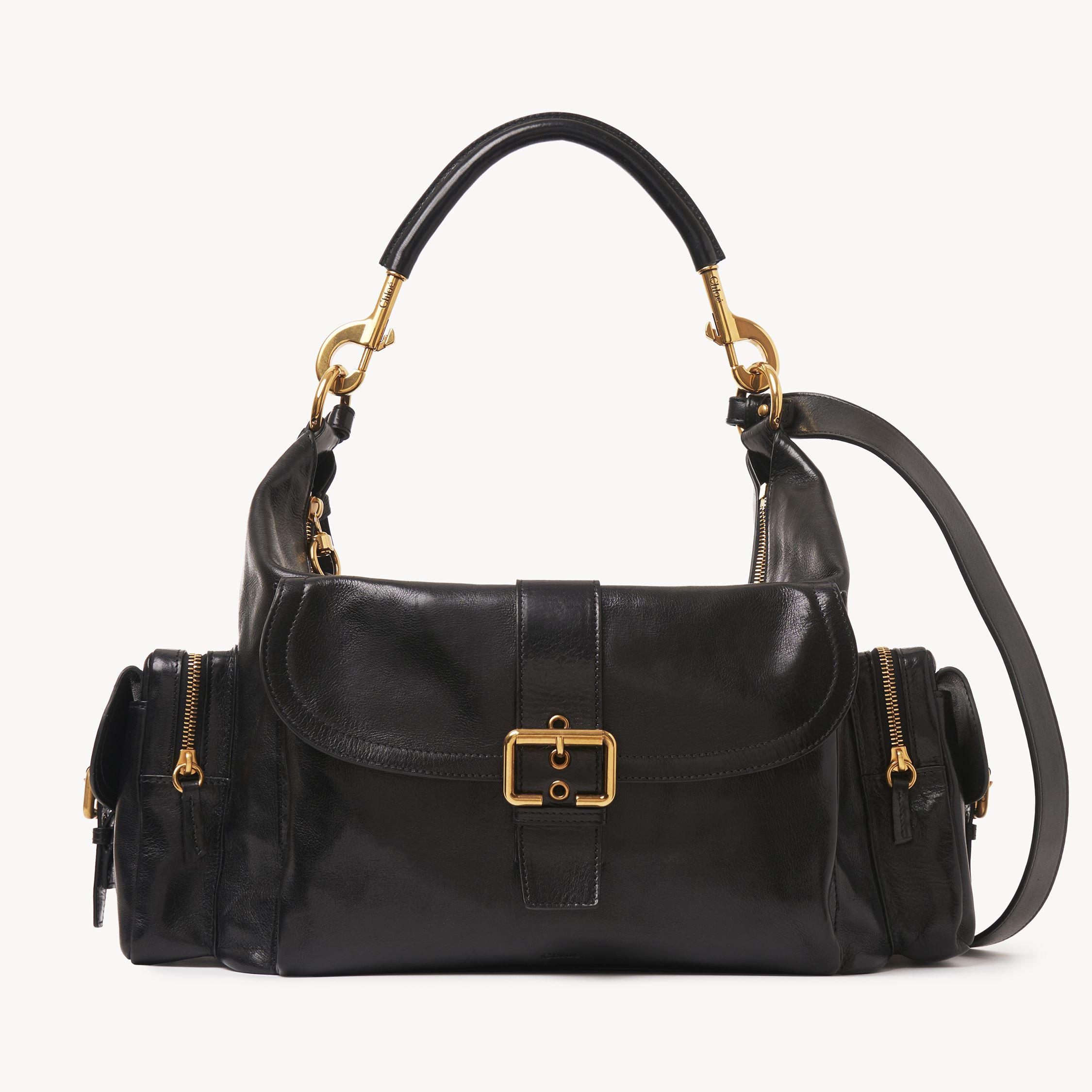 Chloé Large Camera Bag In Shiny Leather in Black | Lyst