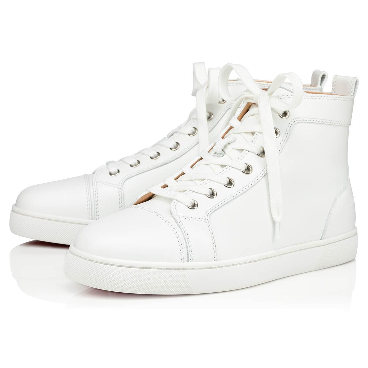 Christian Louboutin Louis Calfskin High-Top Sneakers in White for Men ...