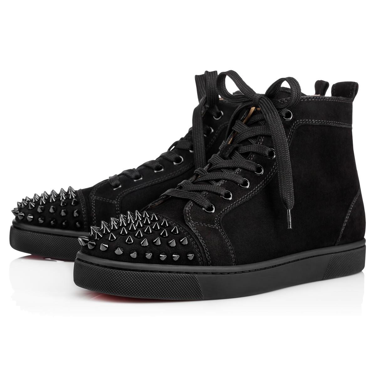 Christian Louboutin Suede Lou Spikes in Black for Men - Lyst