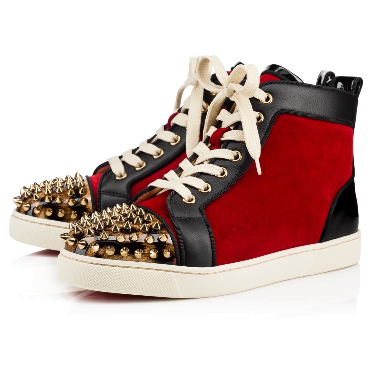 Lyst - Christian louboutin Lou Spikes Women's Flat in Black