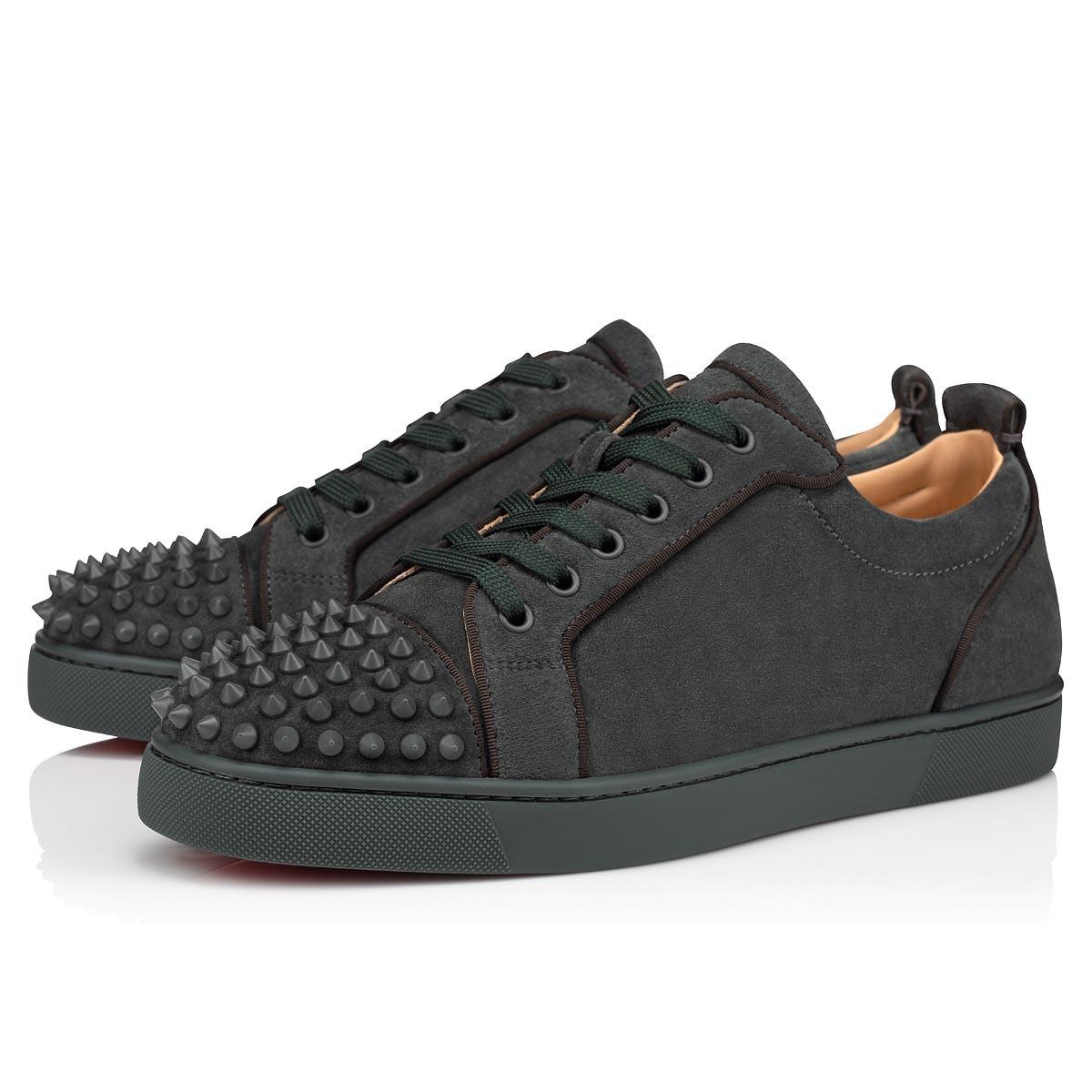 Christian Louboutin Suede Louis Junior Spikes Orlato in Grey (Gray) for ...