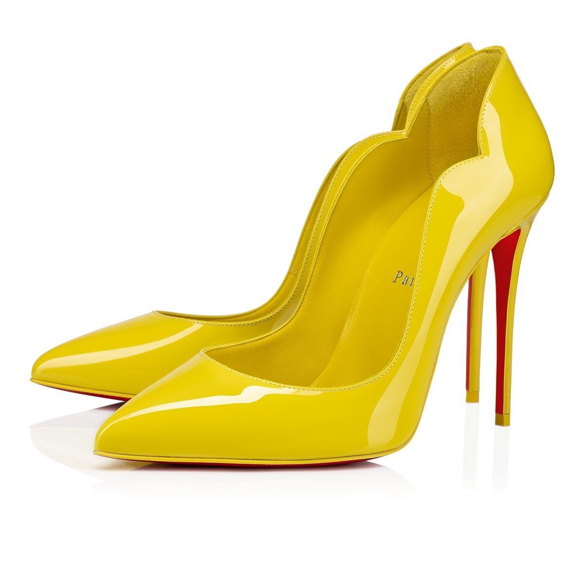 Christian Louboutin Leather Hot Chick in Yellow - Lyst