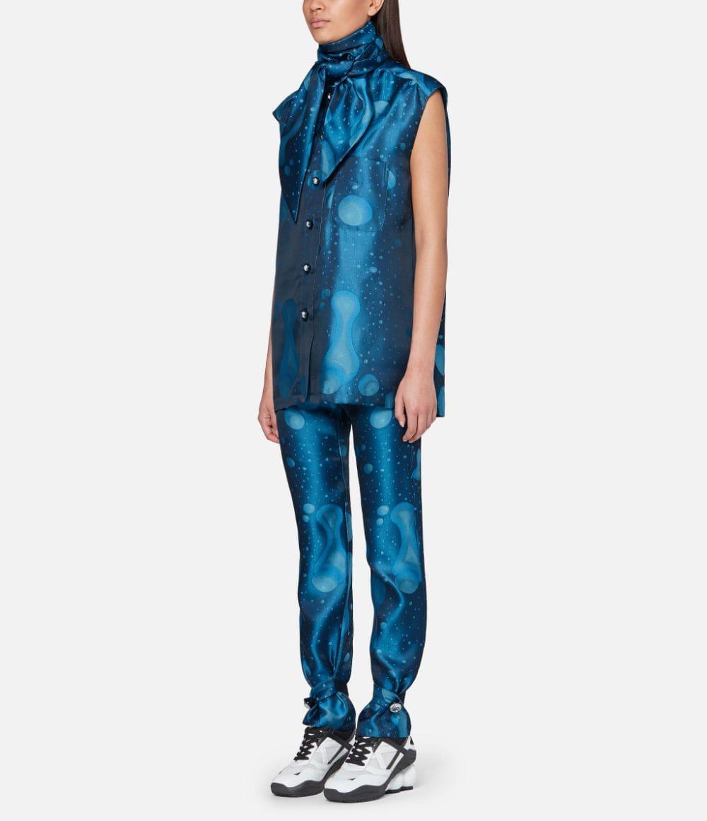 Christopher Kane Silk Lava Jacquard Sleeveless Shirt in Blue - Lyst