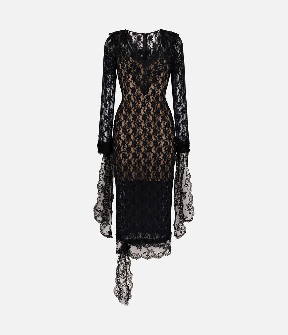 black stretch lace dress