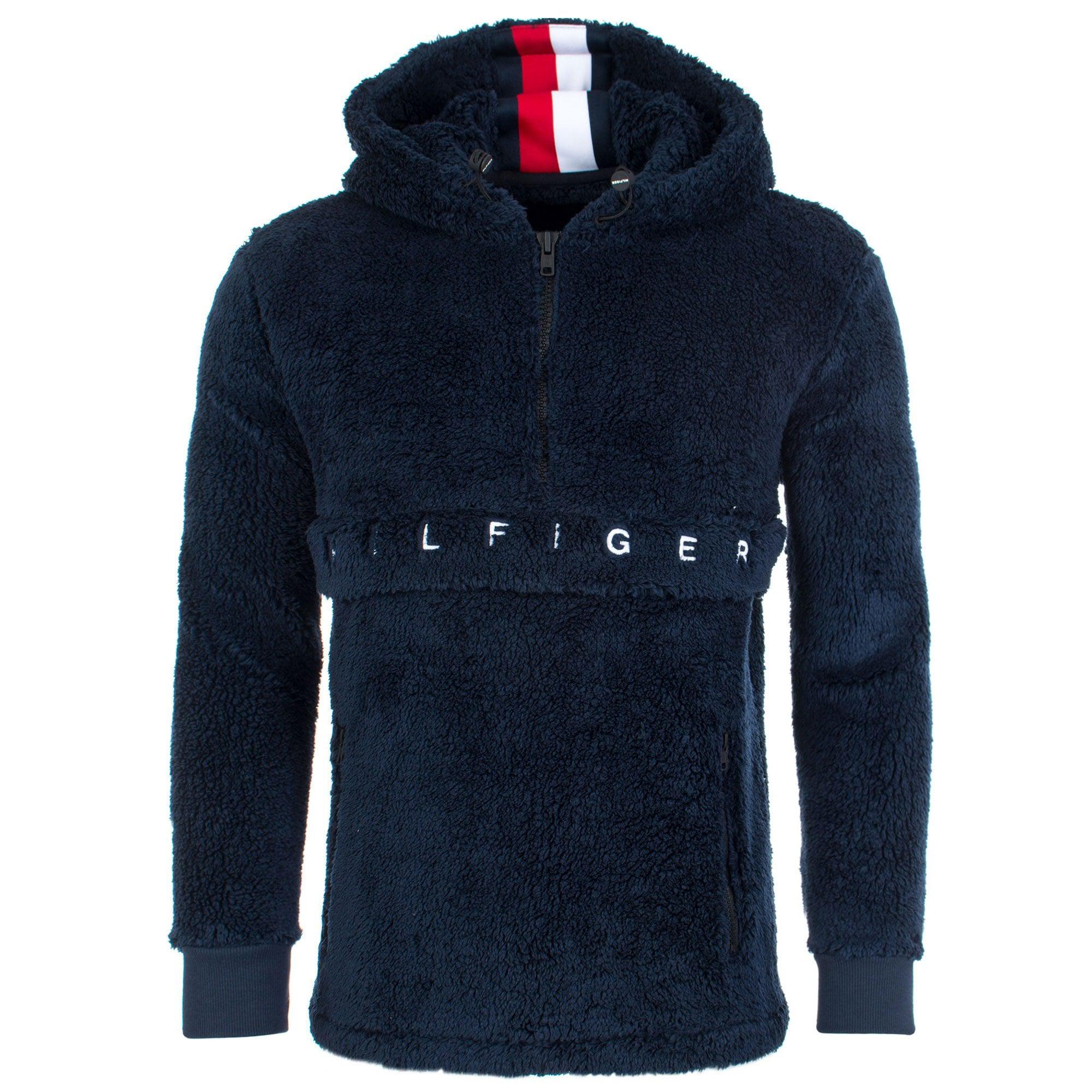Tommy hilfiger oversized teddy half zip hoodie hotsell