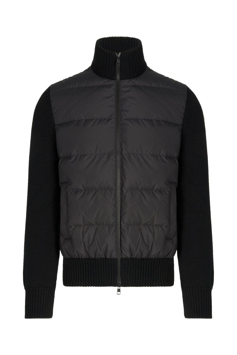 Moncler Zip Through Hybrid Cardigan in Black for Men Lyst UK
