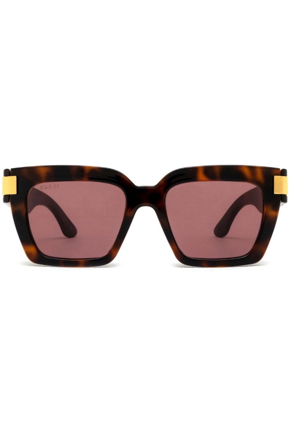 Gucci GG Interlocking Logo Sunglasses in Brown | Lyst UK